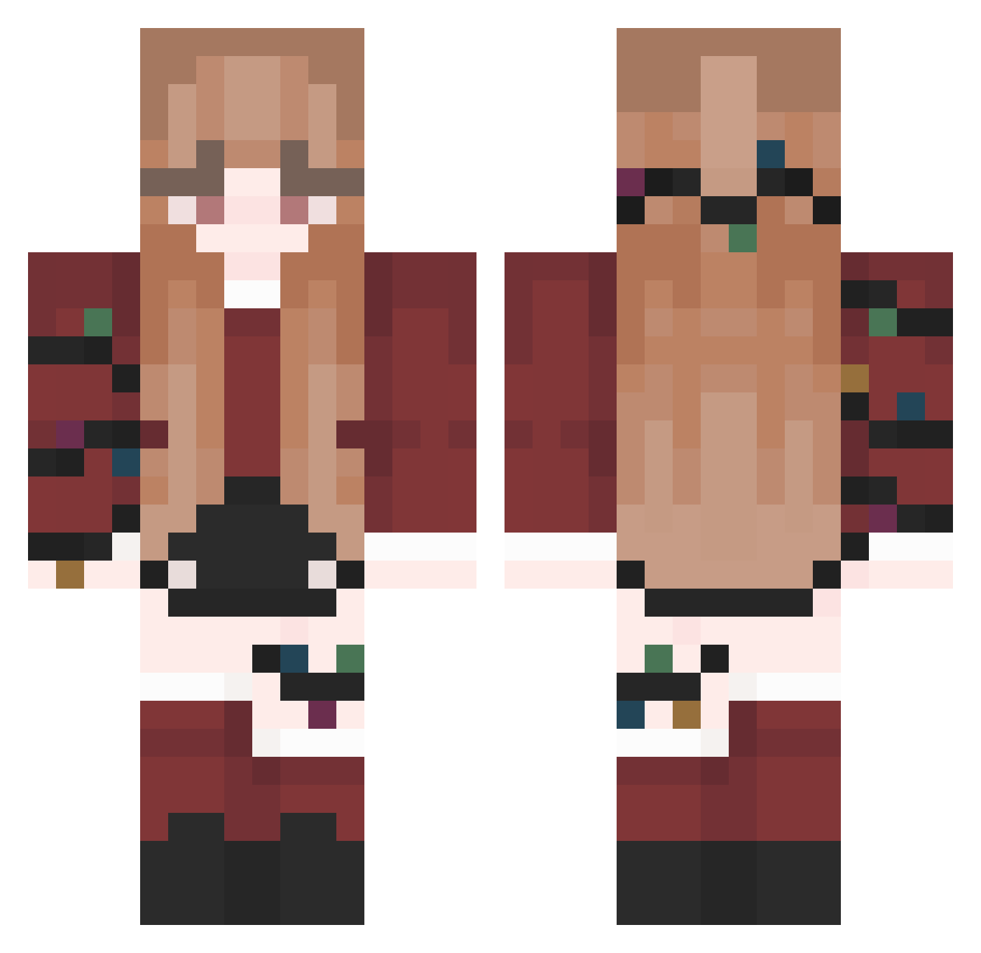 h4ppy536 Minecraft skin, front and back view