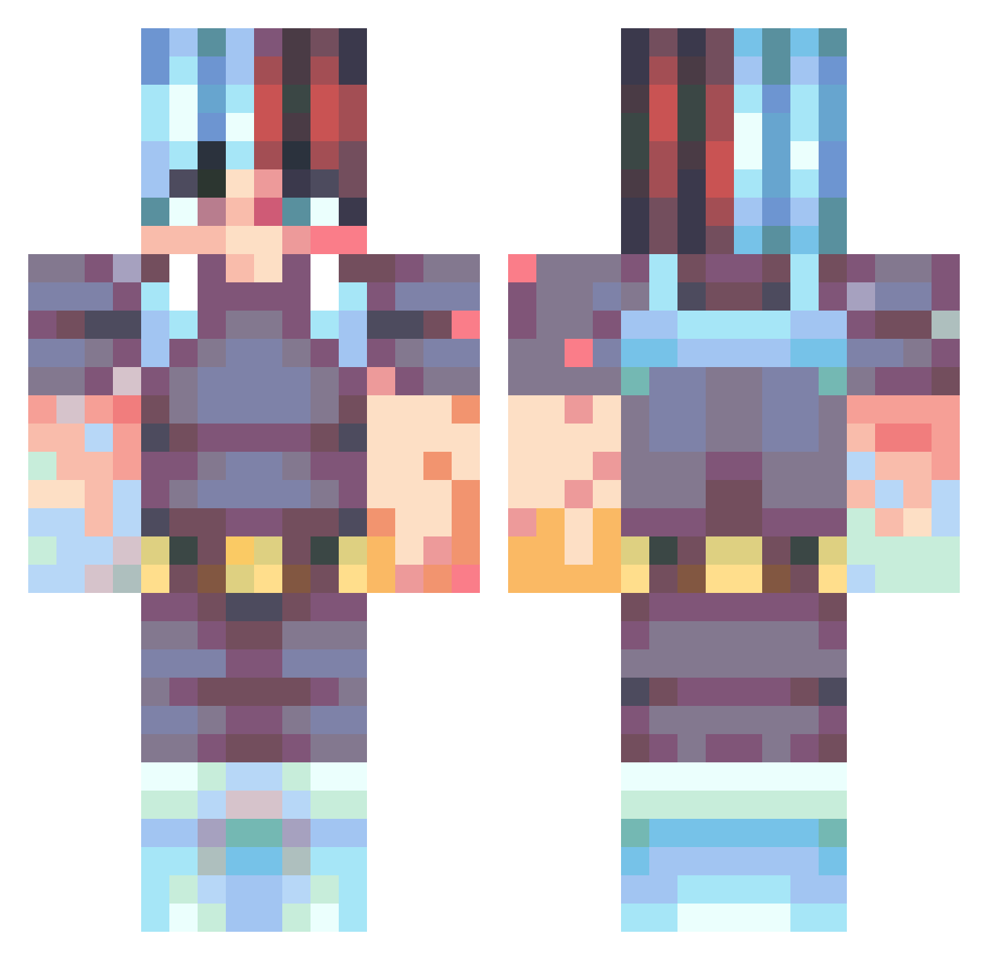 AJLAJL Minecraft skin, front and back view