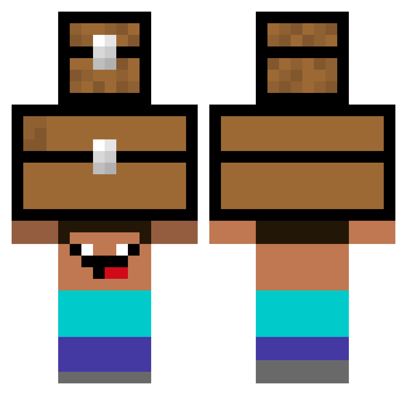 AyakoTM Minecraft skin, front and back view
