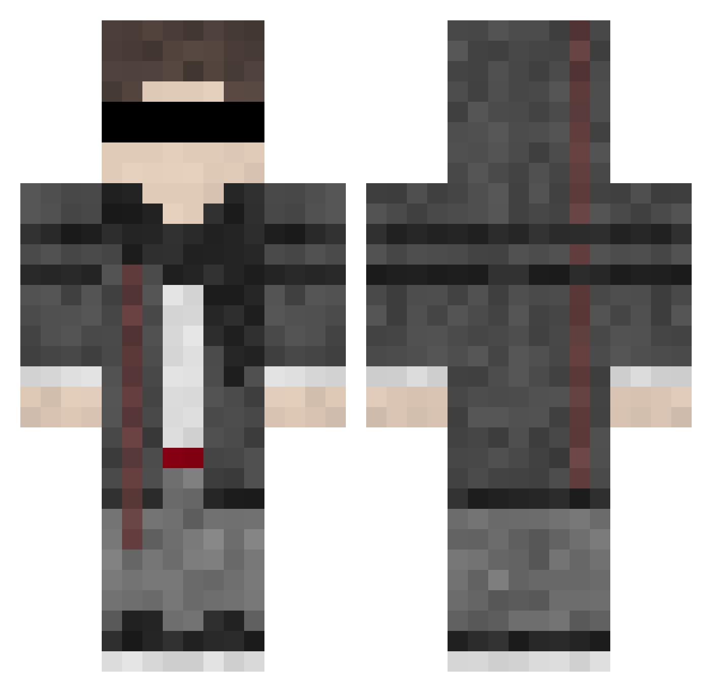 Decrown Minecraft skin, front and back view