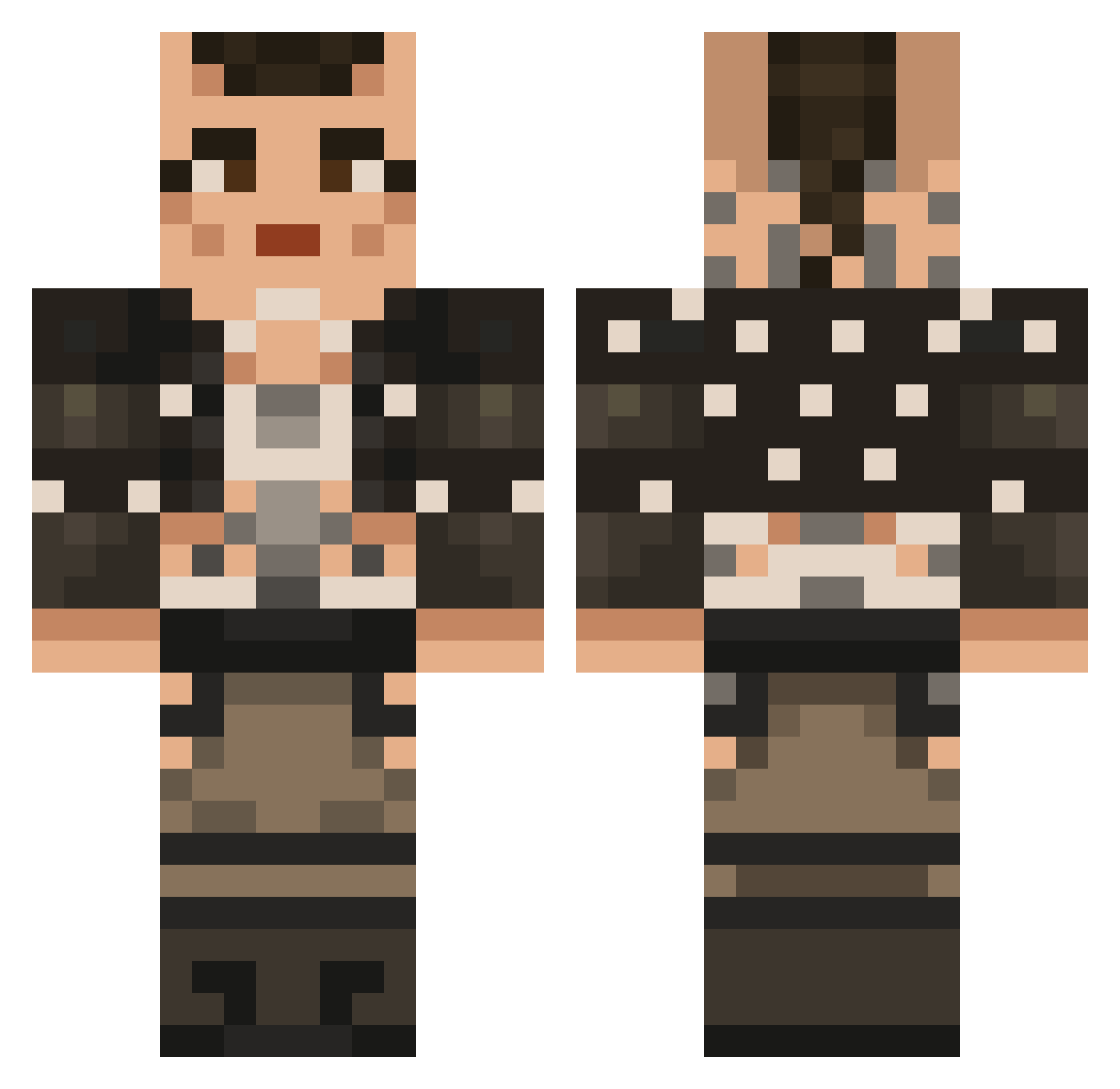 GothGirlSimp Minecraft skin, front and back view