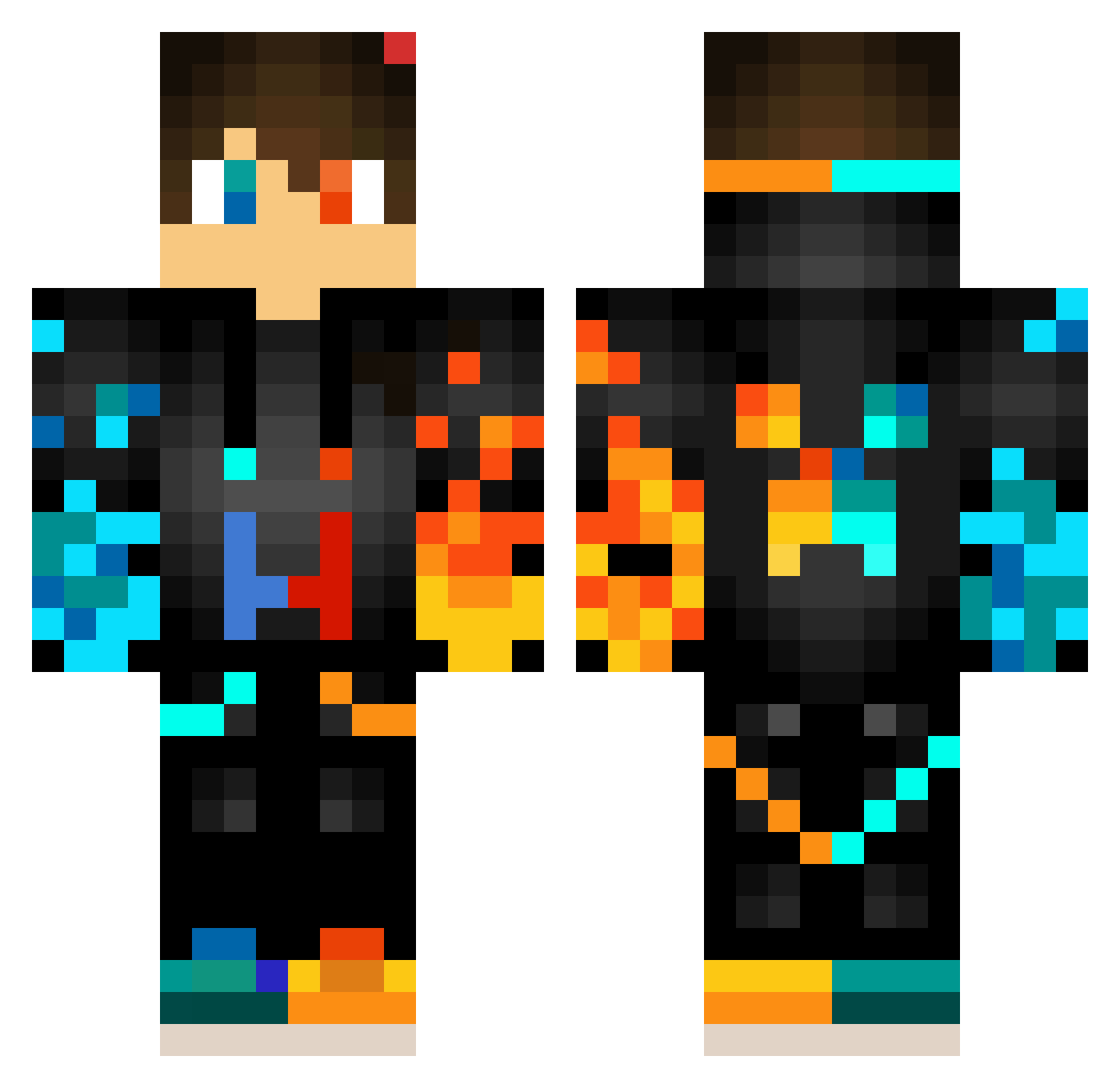 Sibianoo Minecraft skin, front and back view
