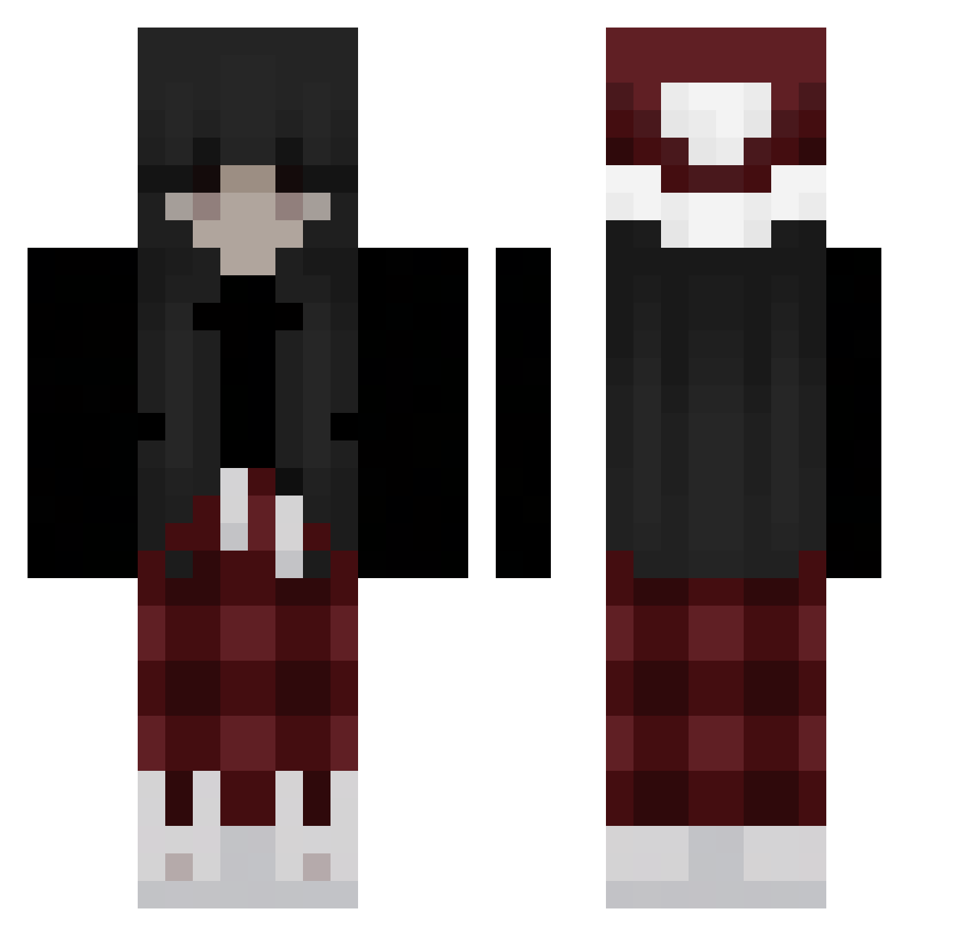 sleepycaro Minecraft skin, front and back view