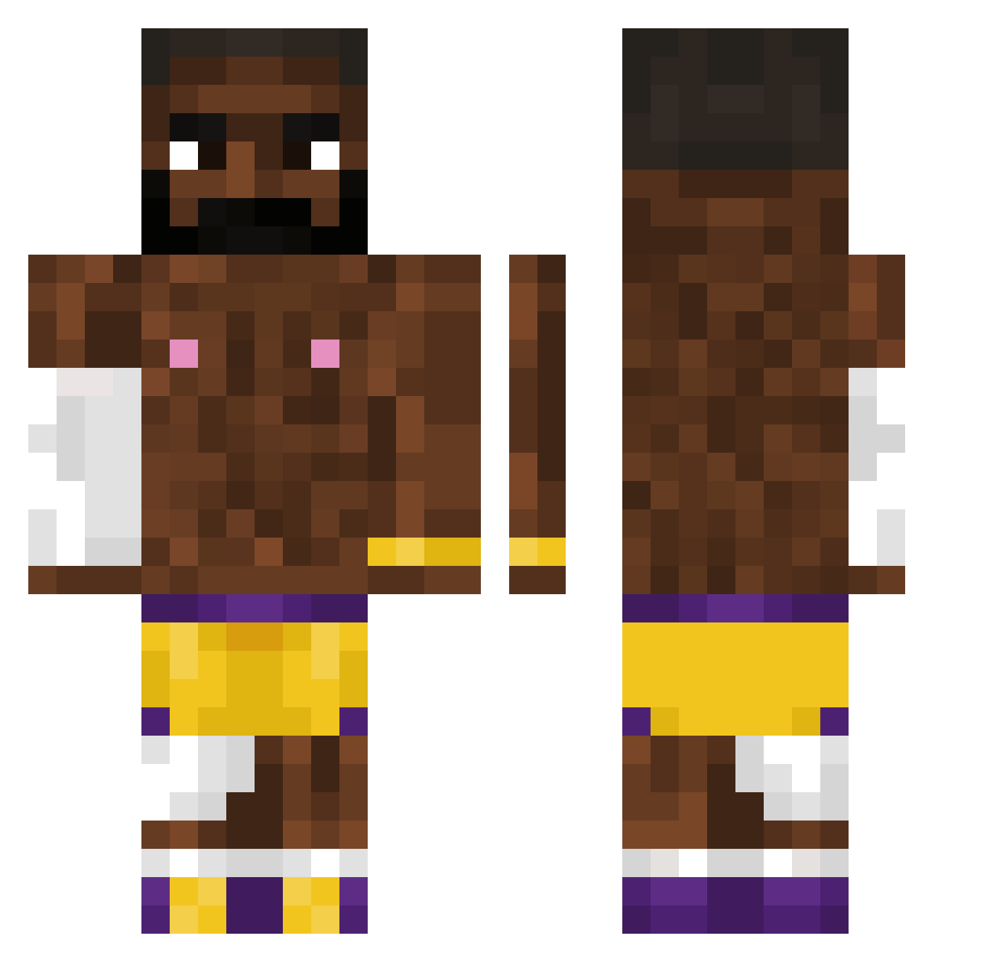 Zylaq Minecraft skin, front and back view