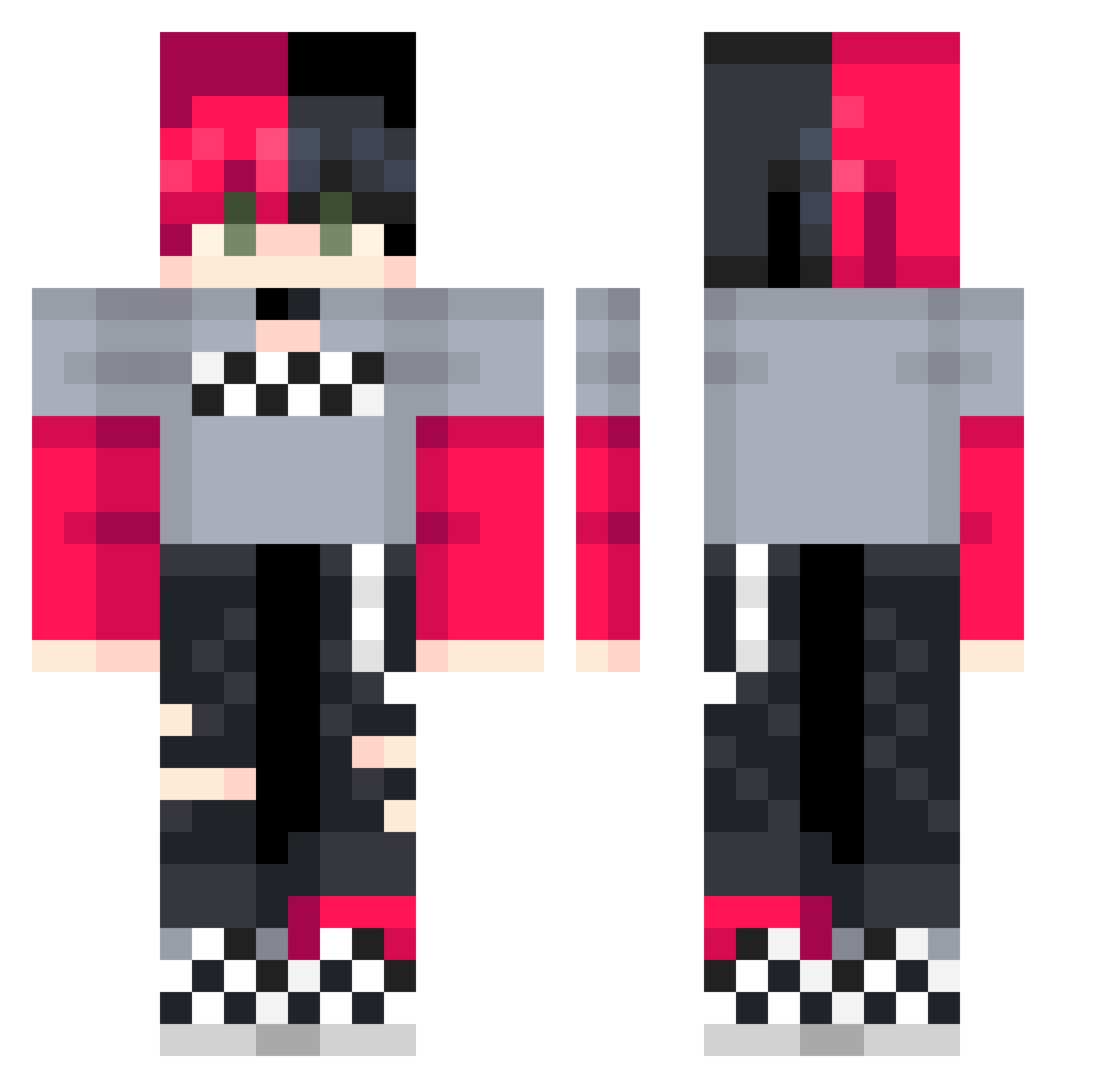 AxsoloSlave Minecraft skin, front and back view