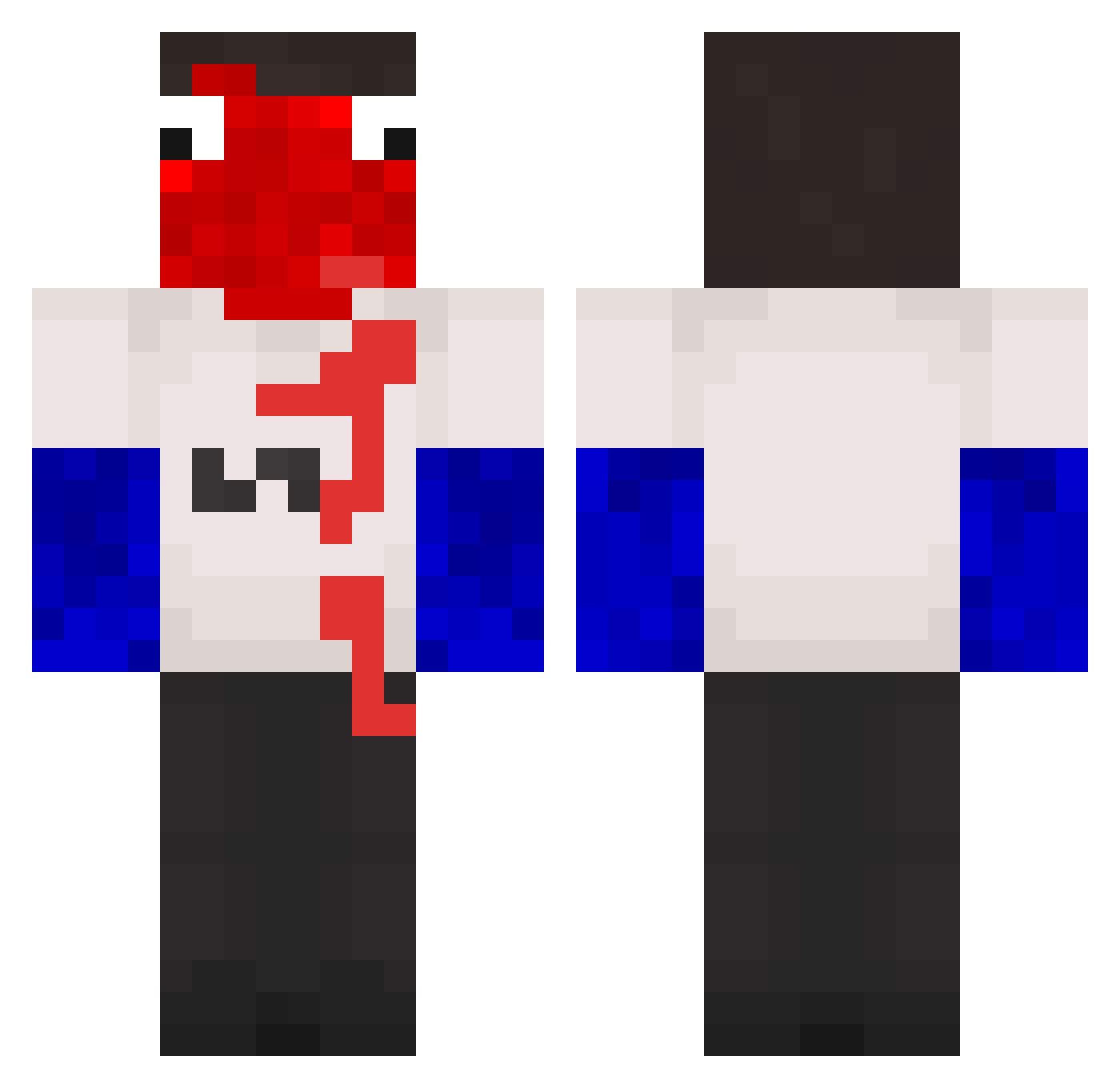 SpoderMern Minecraft skin, front and back view