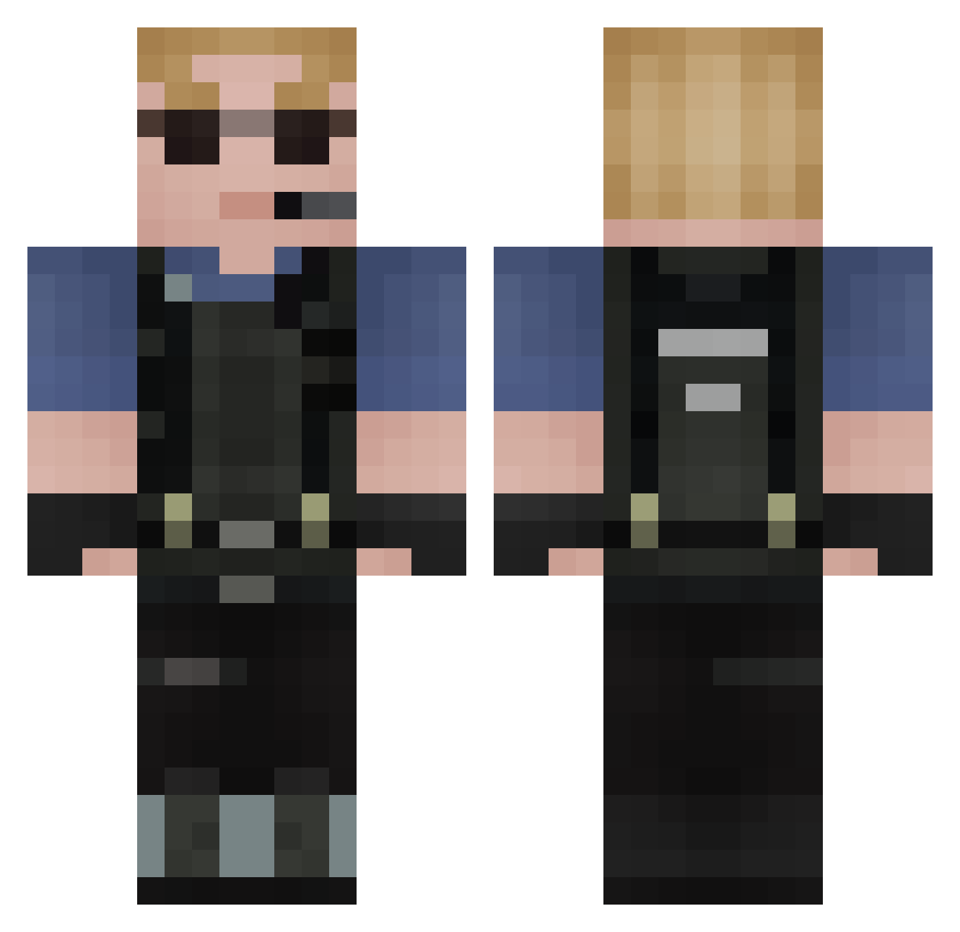 Kilqss Minecraft skin, front and back view
