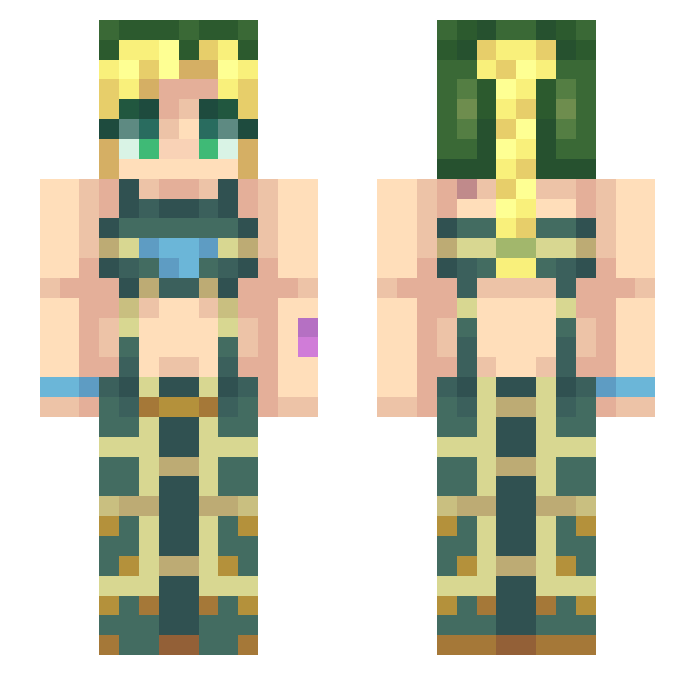aywick Minecraft skin, front and back view