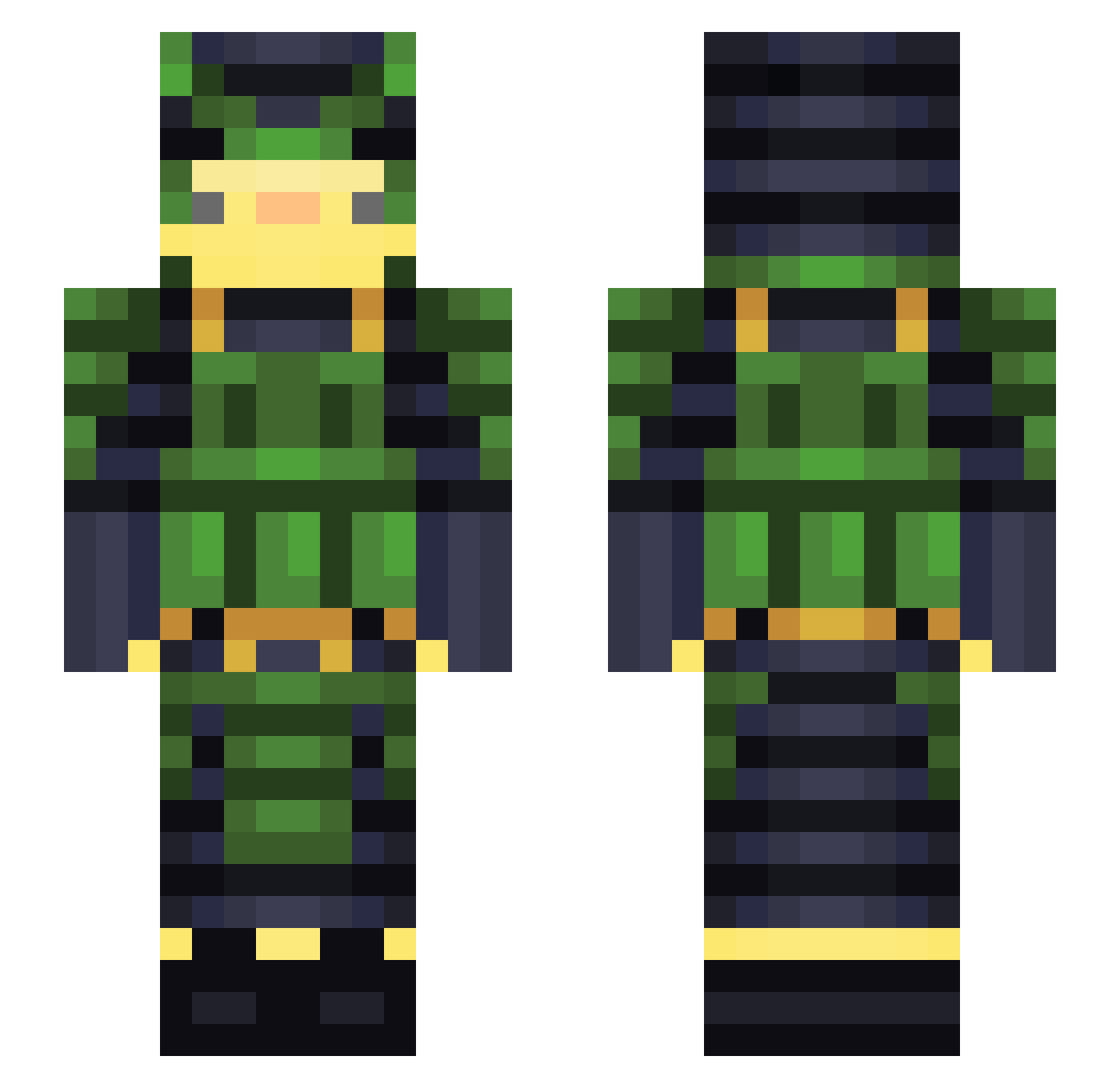whoami0 Minecraft skin, front and back view