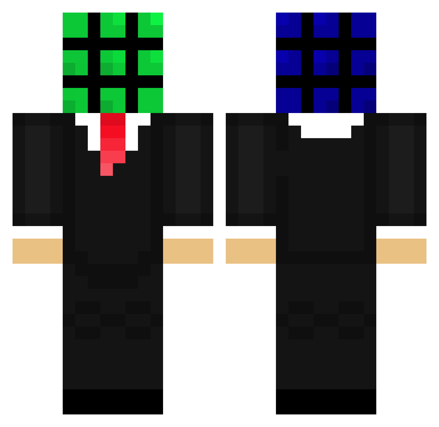 colouredcube Minecraft skin, front and back view