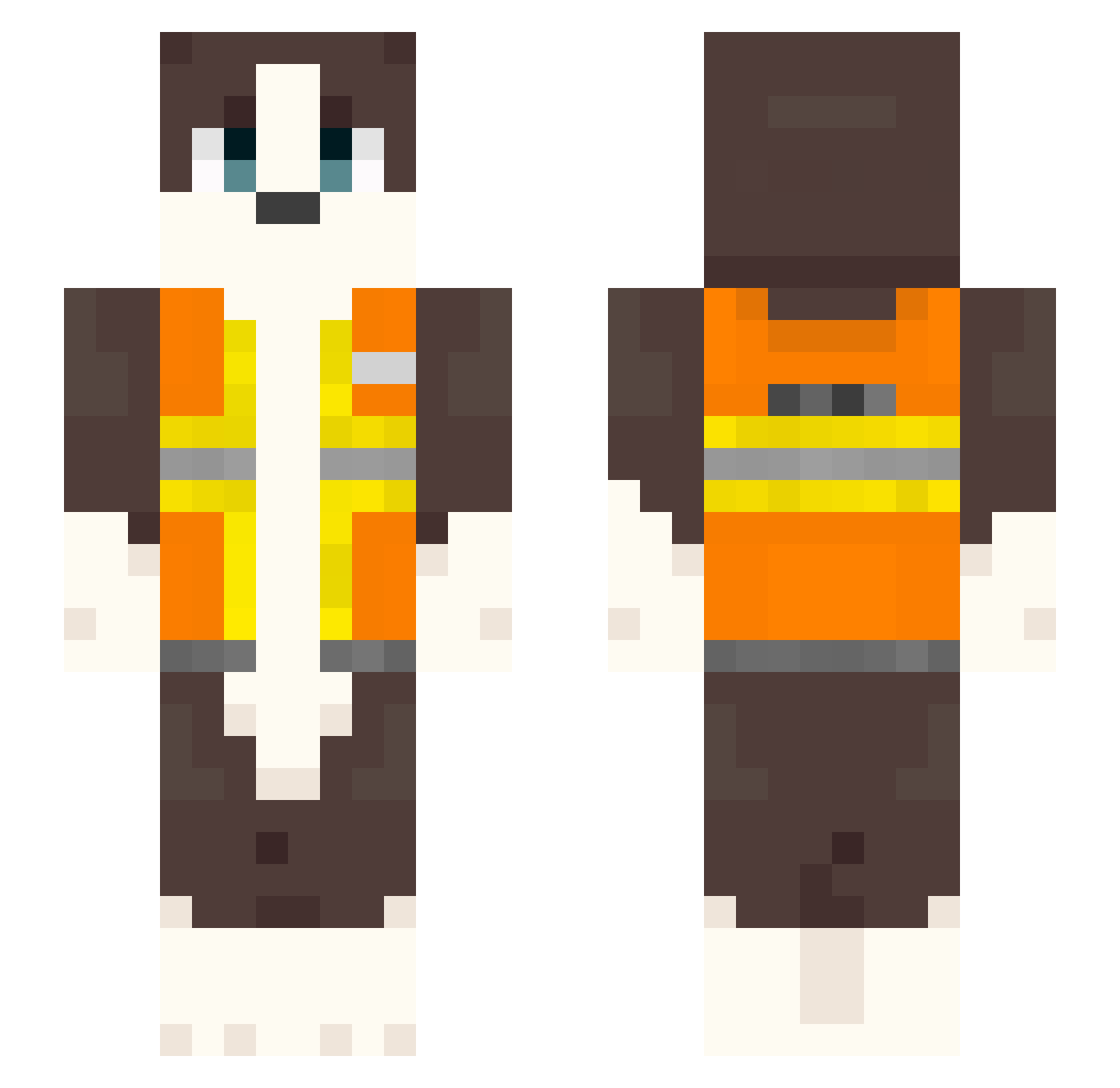 DaveyCallMe Minecraft skin, front and back view
