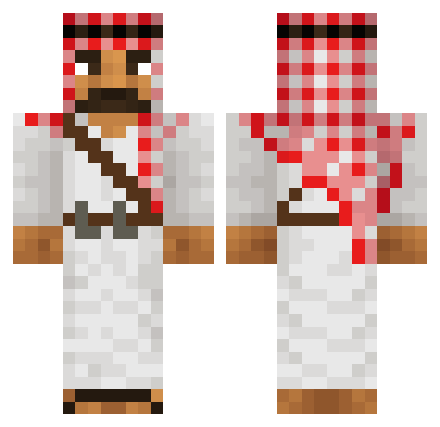 SpaltenSprenkler Minecraft skin, front and back view