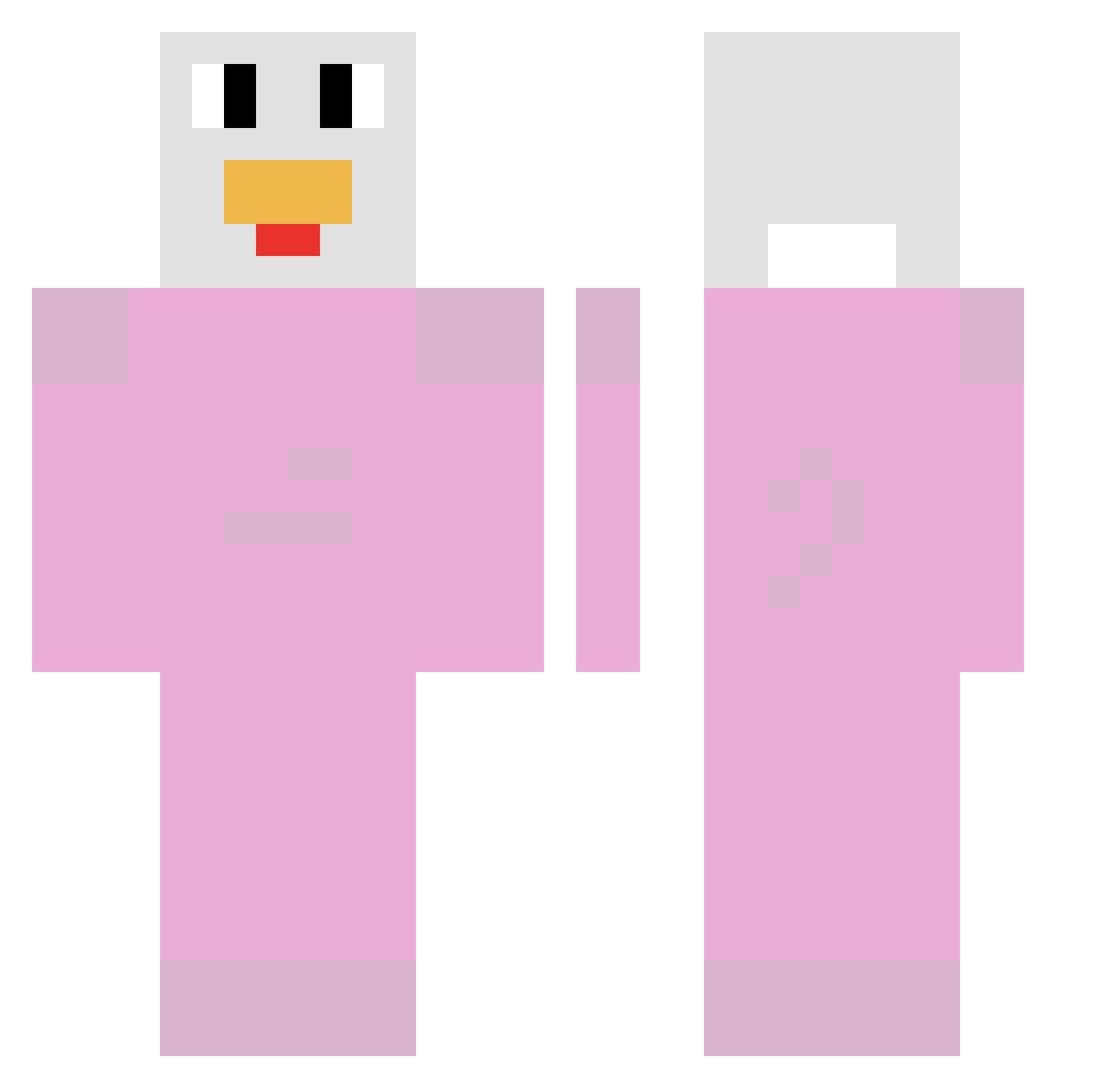 WeeDooooo Minecraft skin, front and back view