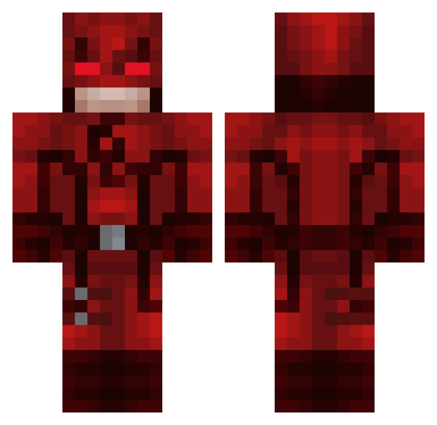fbbergasted Minecraft skin, front and back view