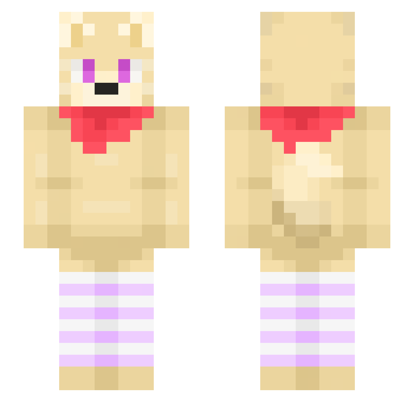Saltygil Minecraft skin, front and back view