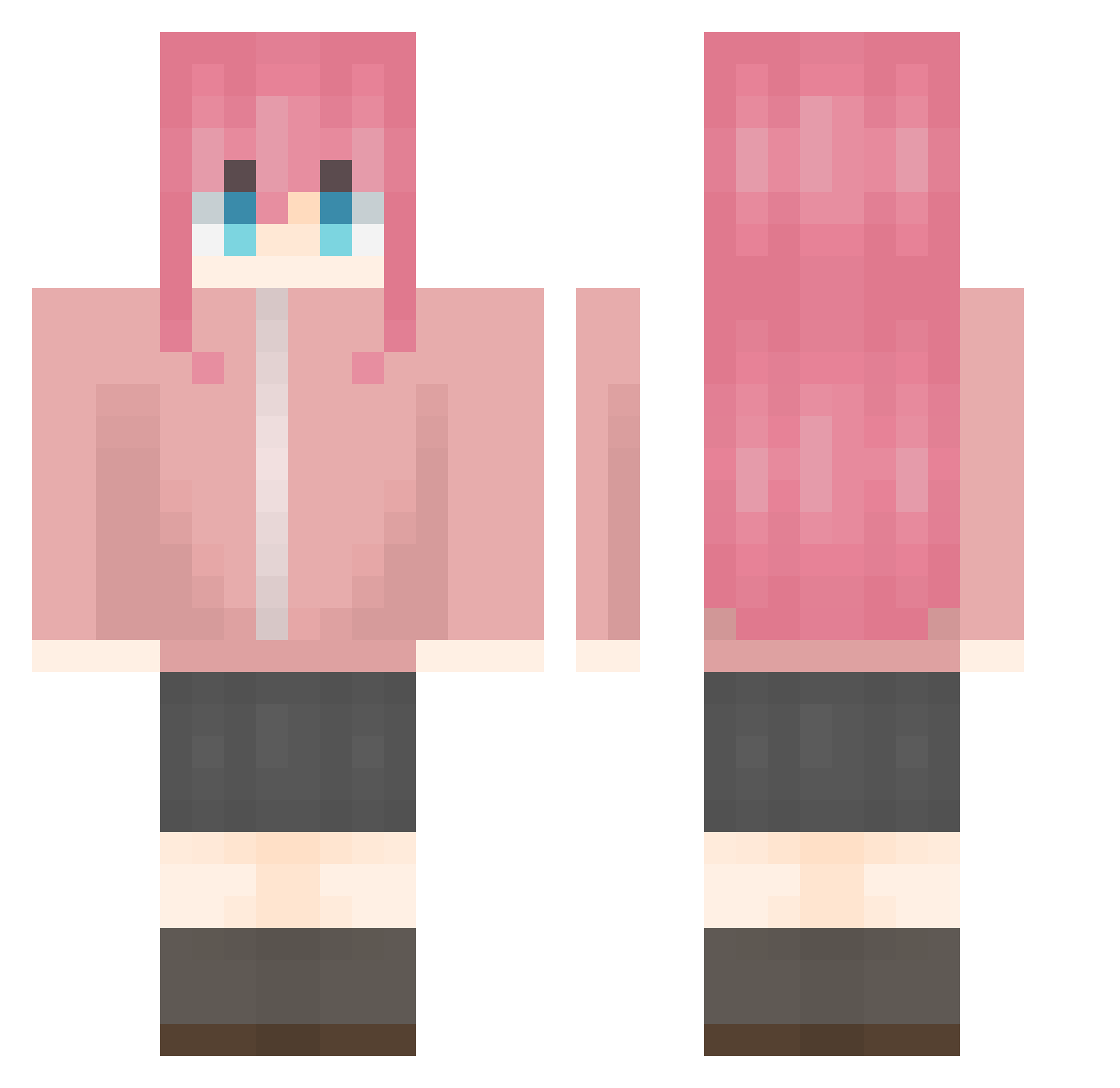 Levinb Minecraft skin, front and back view