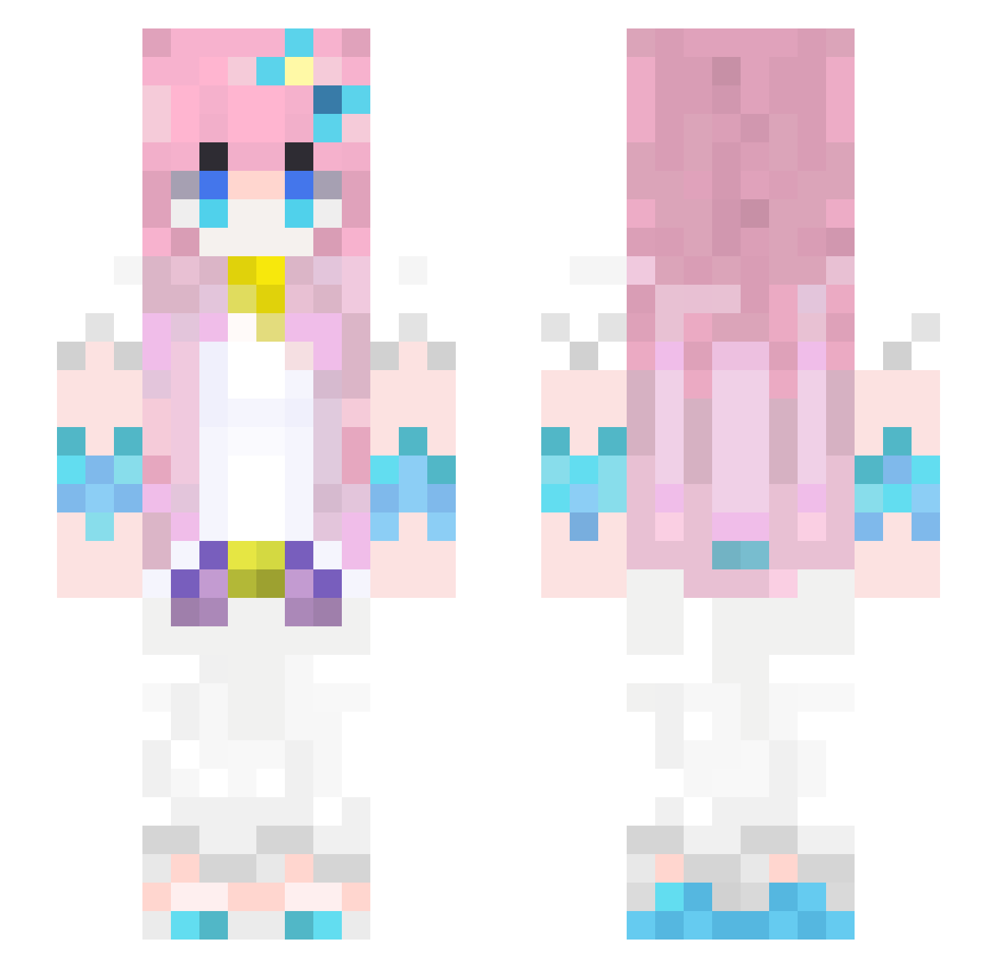yukuchan417 Minecraft skin, front and back view