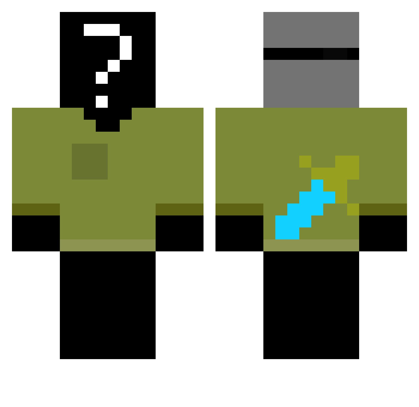player000000000 Minecraft skin, front and back view
