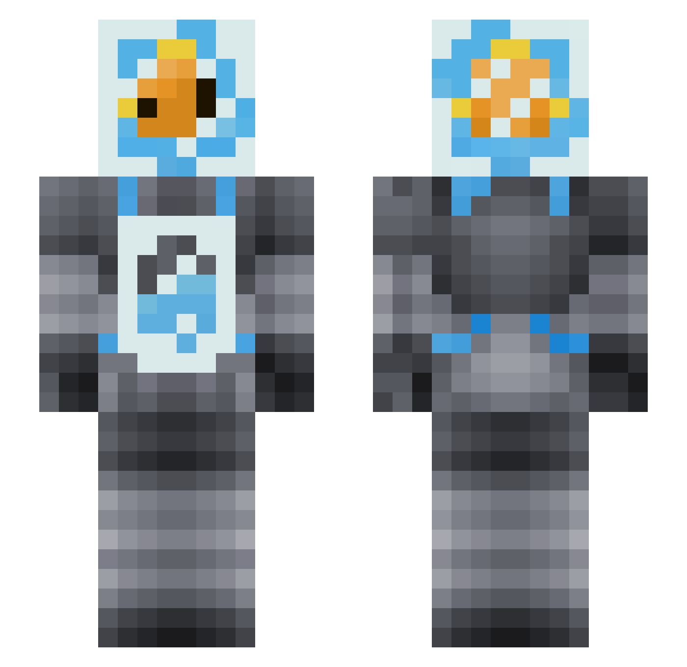 defnoteli Minecraft skin, front and back view