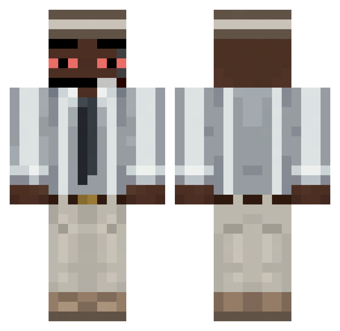 ramala Minecraft skin, front and back view