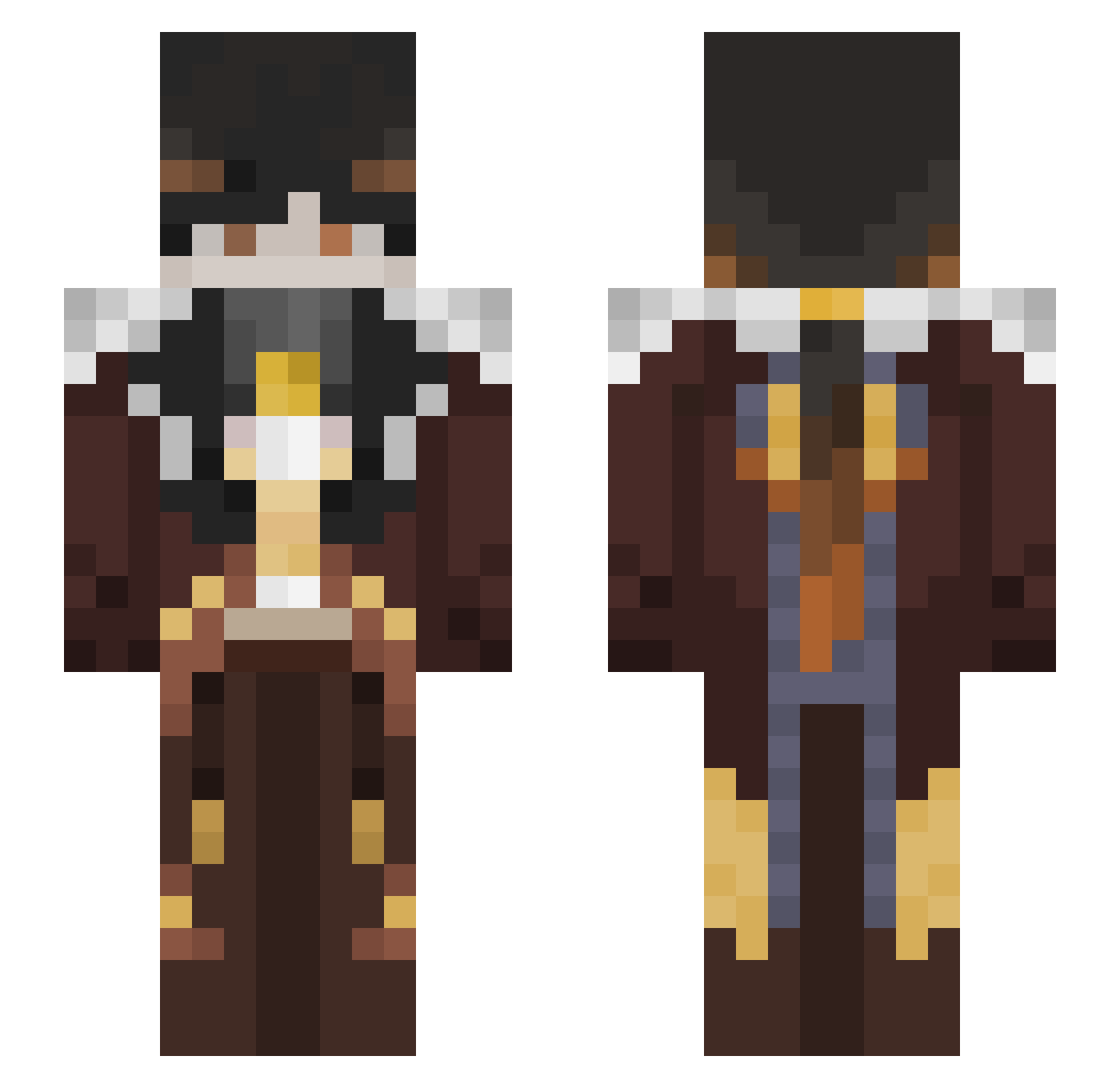 psyekick Minecraft skin, front and back view