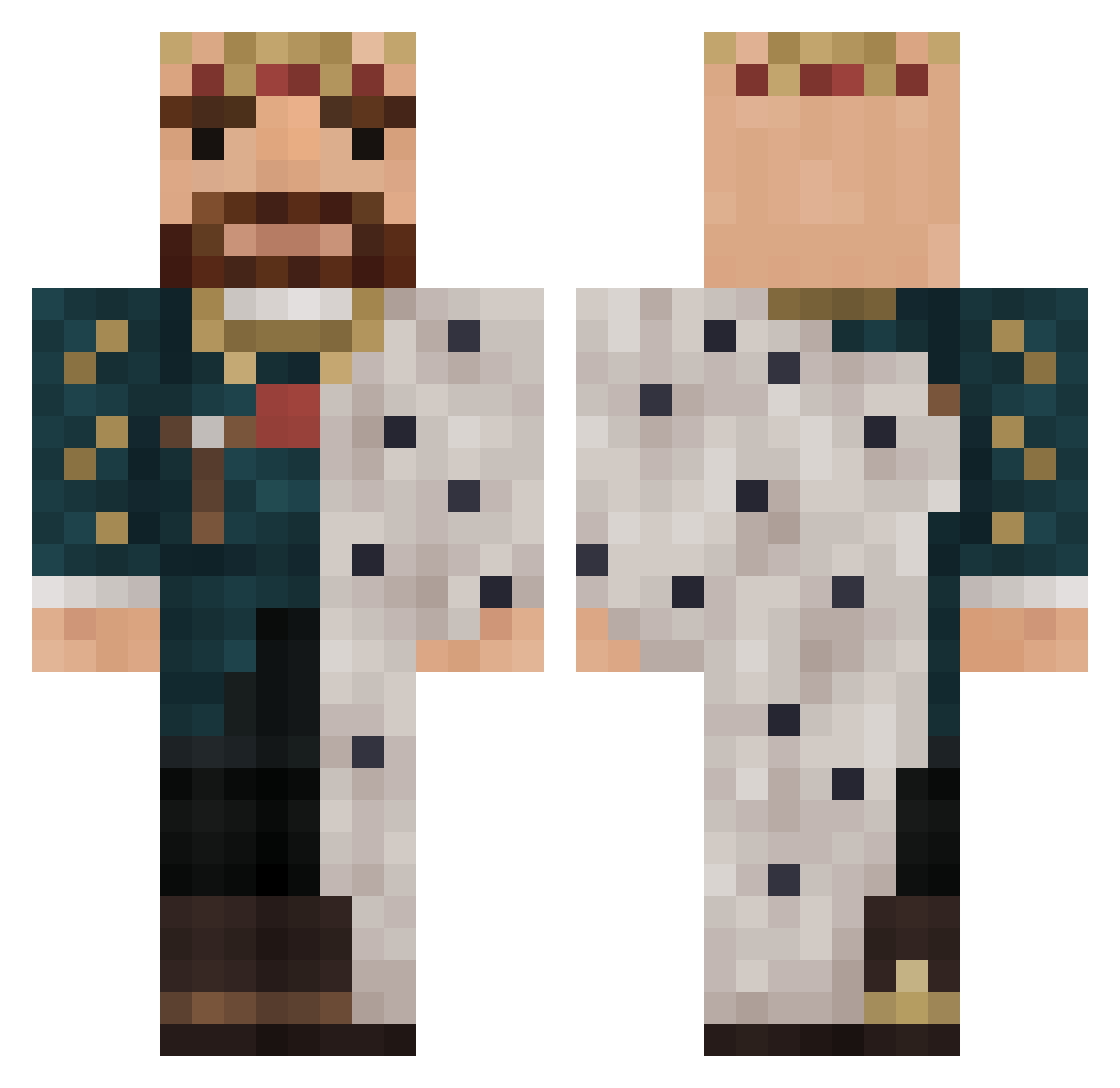 Kargocz Minecraft skin, front and back view