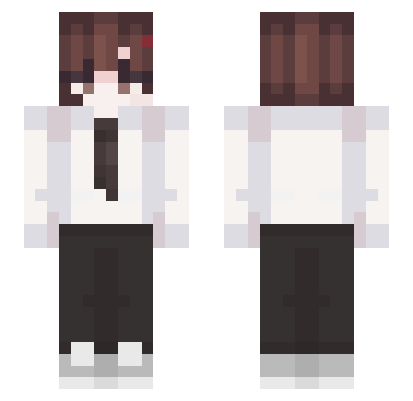 Smorpie Minecraft skin, front and back view