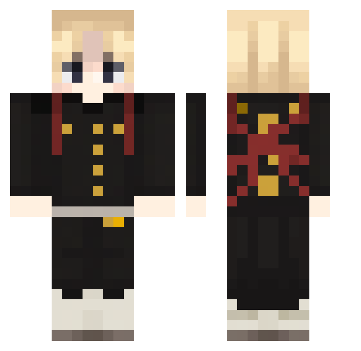Abel0524 Minecraft skin, front and back view