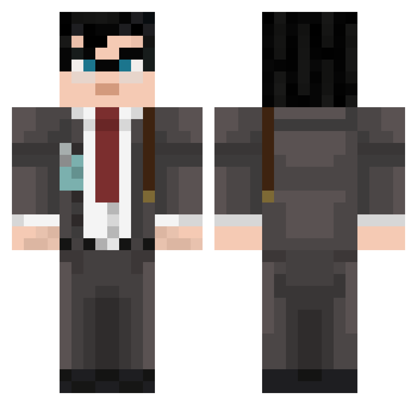 CaptnGato Minecraft skin, front and back view