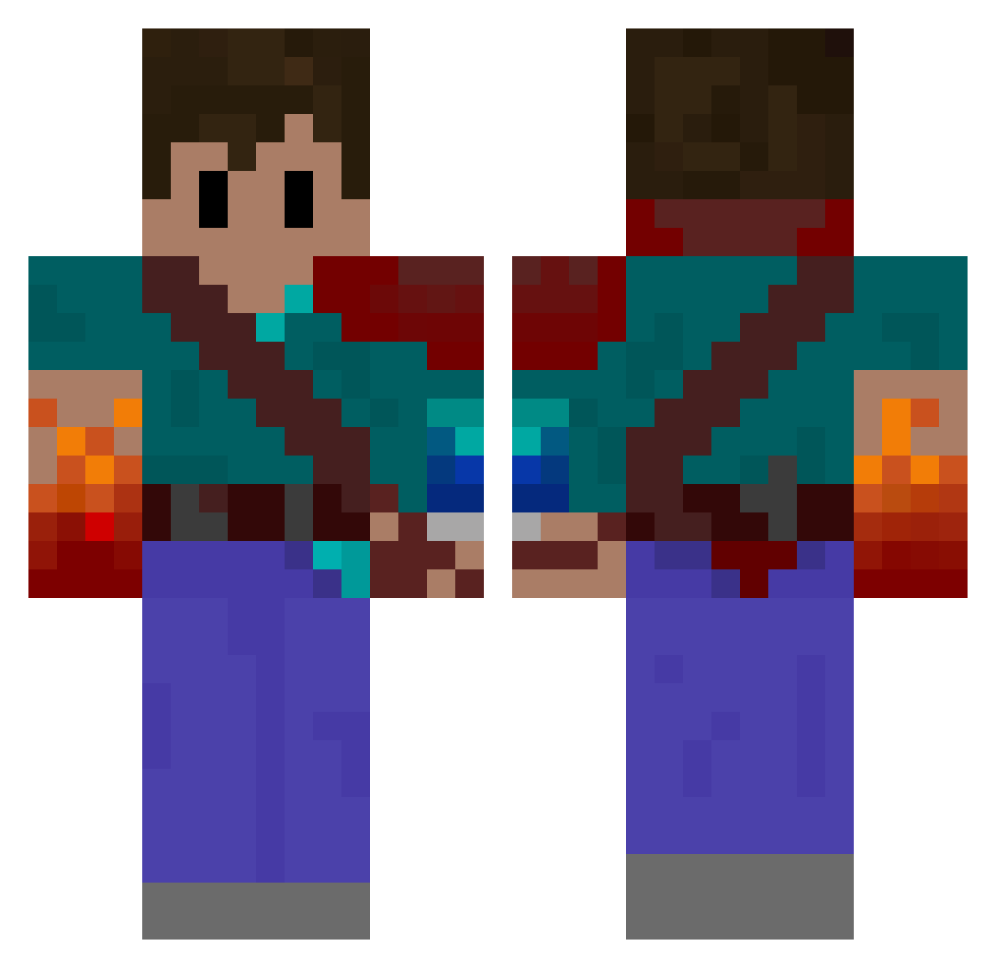 iamgood18 Minecraft skin, front and back view