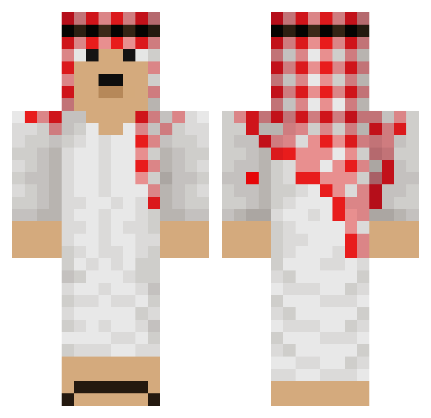 Chupekebab Minecraft skin, front and back view
