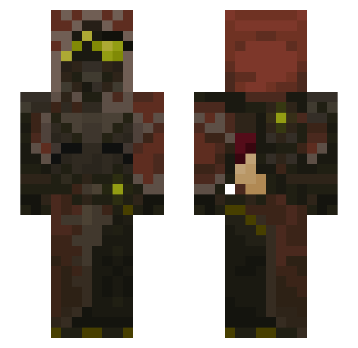 Anonislegion Minecraft skin, front and back view