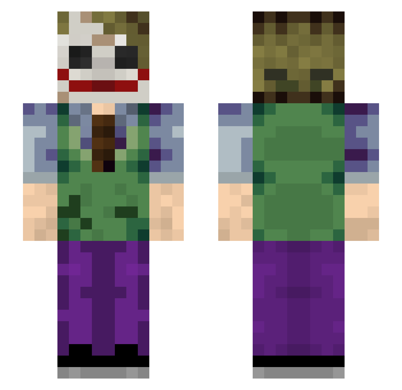 wncrypt Minecraft skin, front and back view