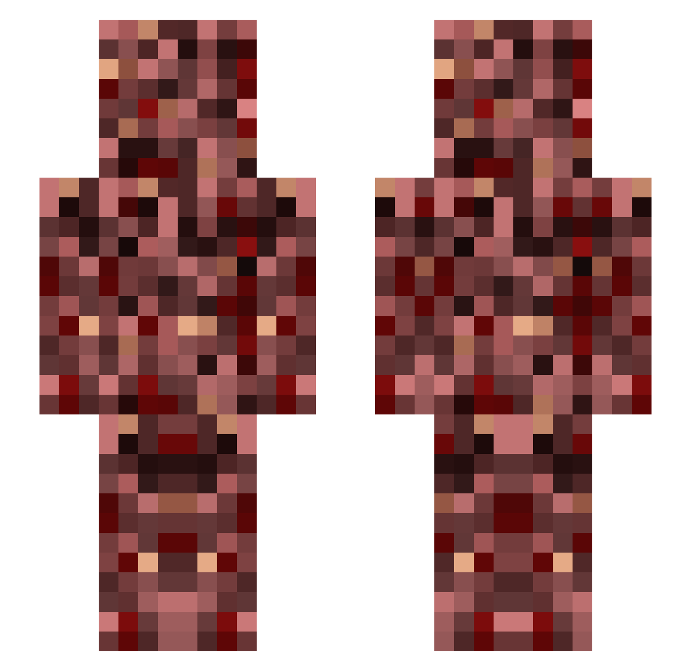 Tarir Minecraft skin, front and back view