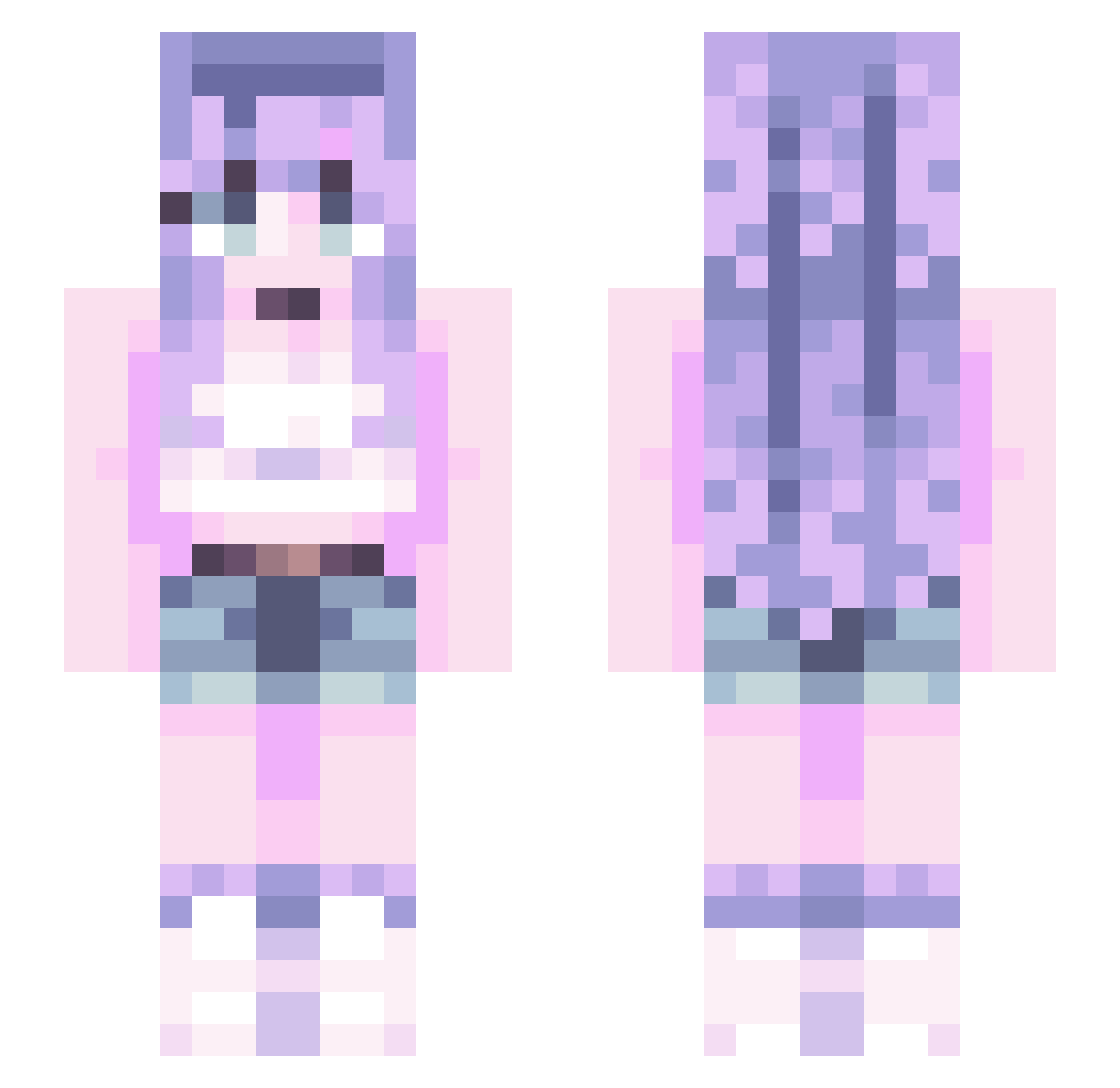 lonesnowflower Minecraft skin, front and back view