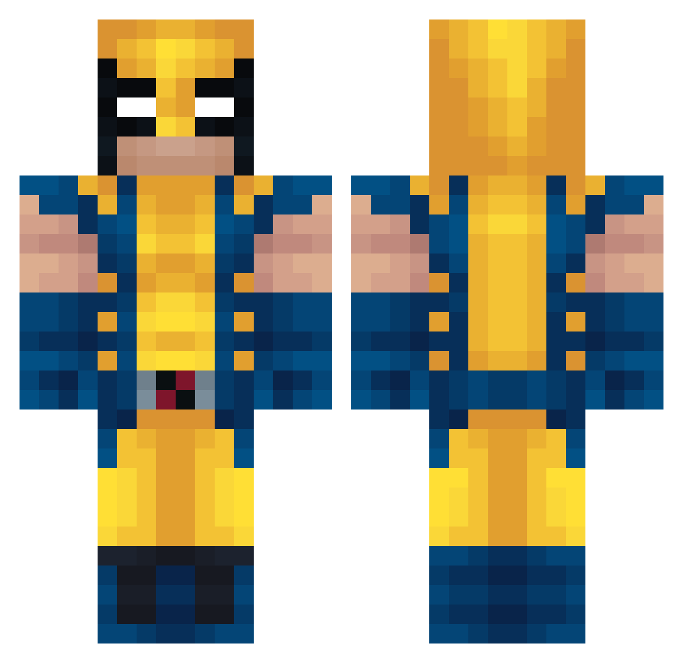TheRealHighWays Minecraft skin, front and back view