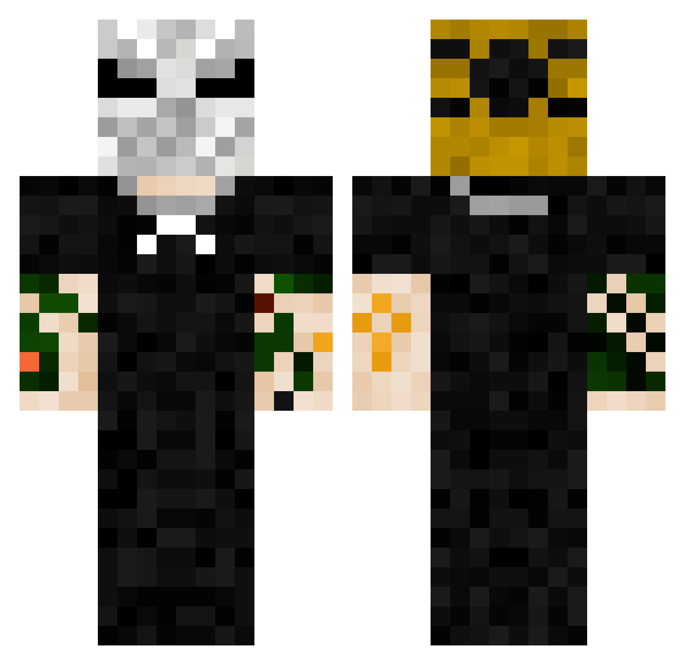 ItsShadowyz Minecraft skin, front and back view