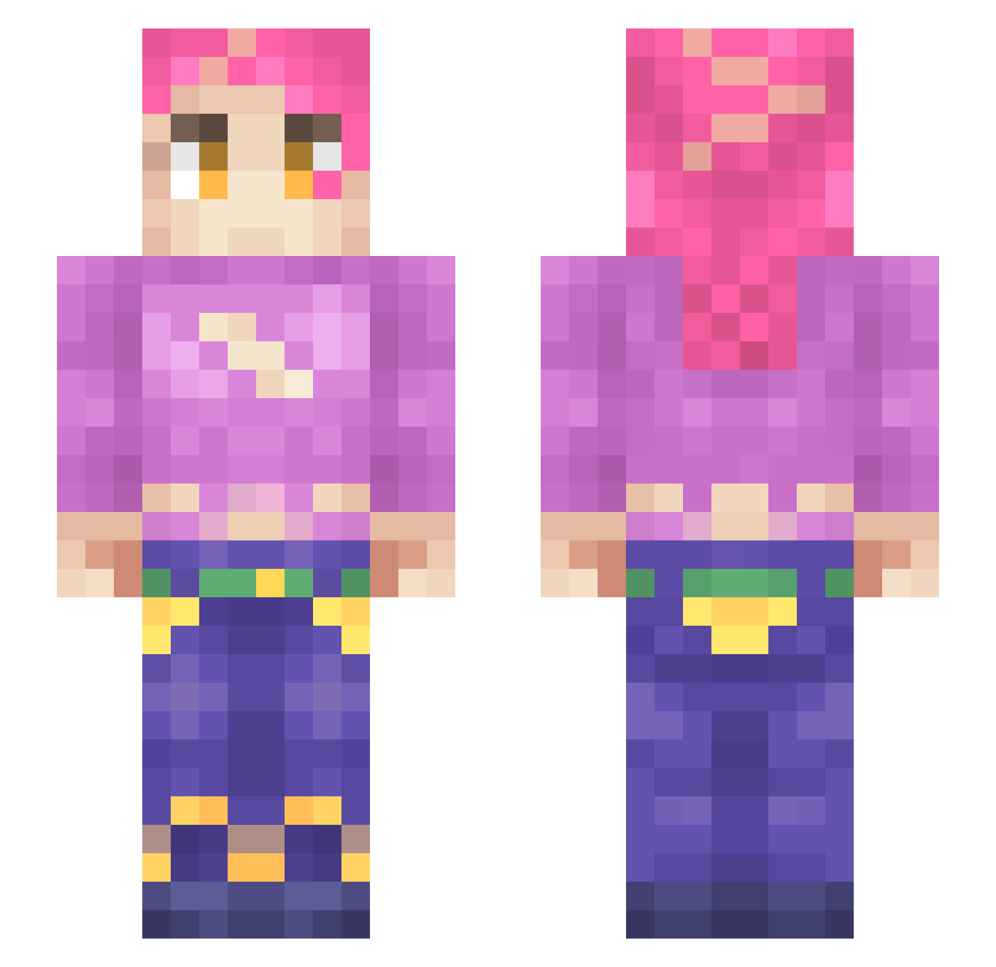 mrwhybother Minecraft skin, front and back view
