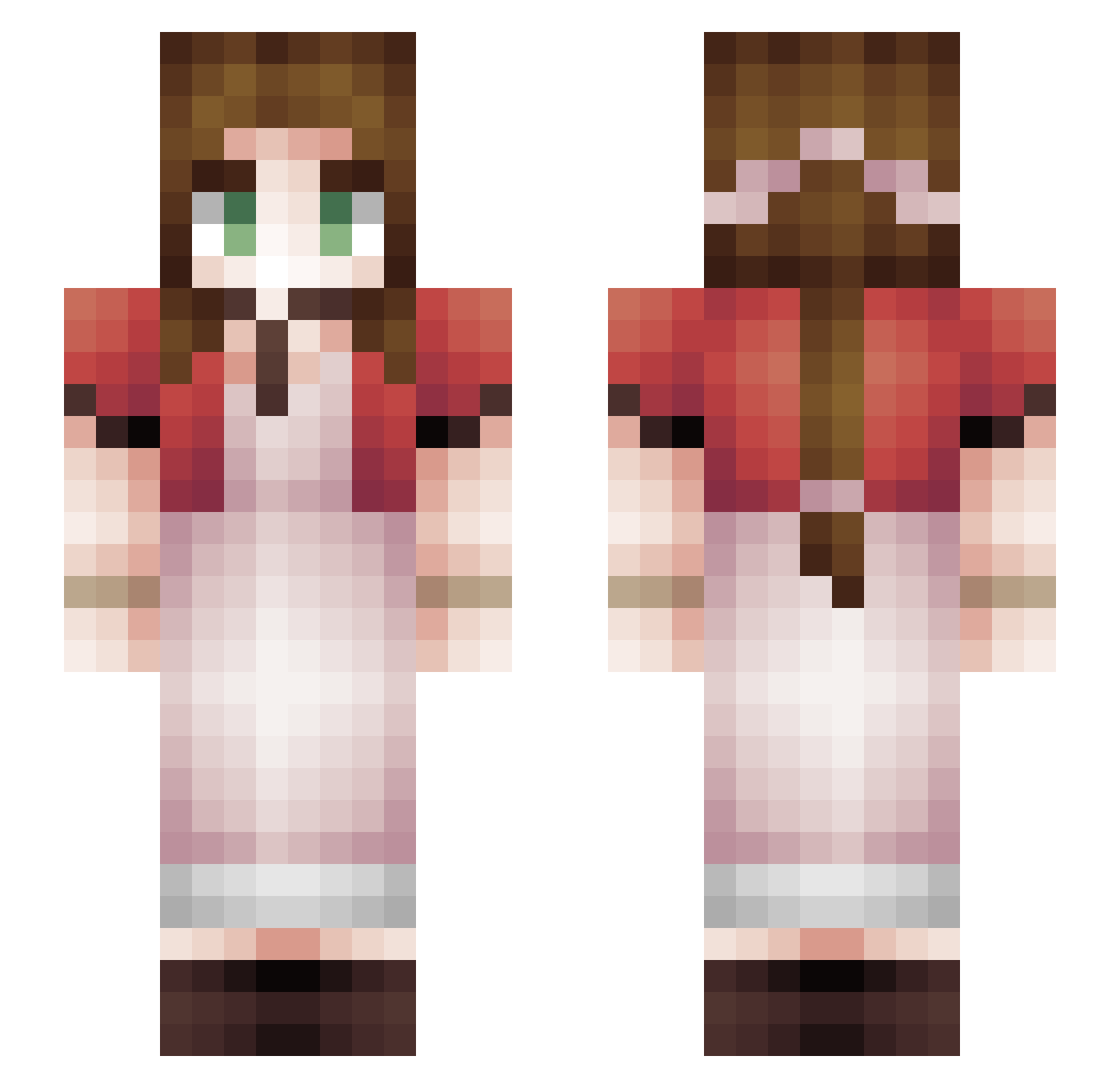 booptali Minecraft skin, front and back view