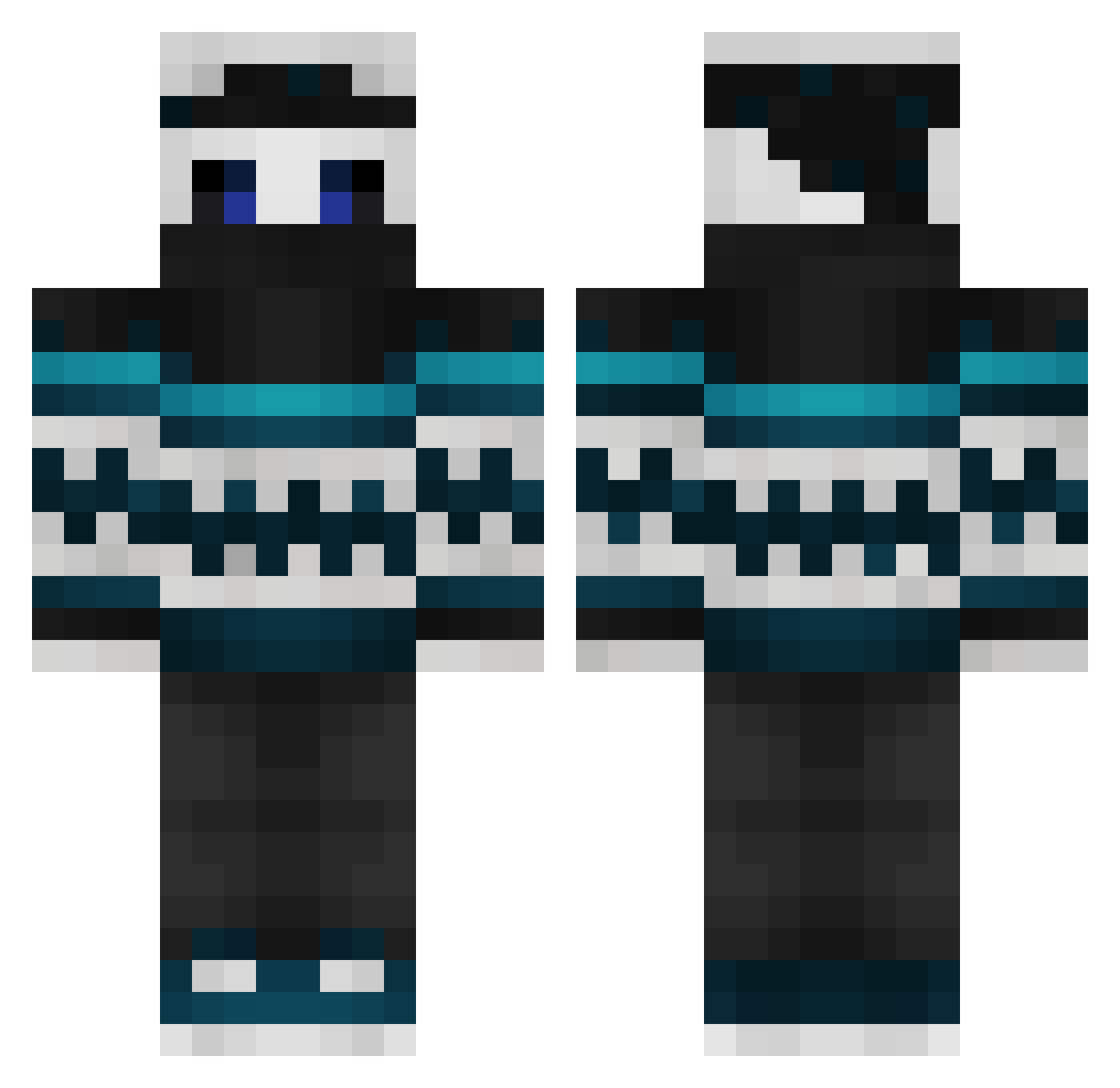 XblackfalconX Minecraft skin, front and back view