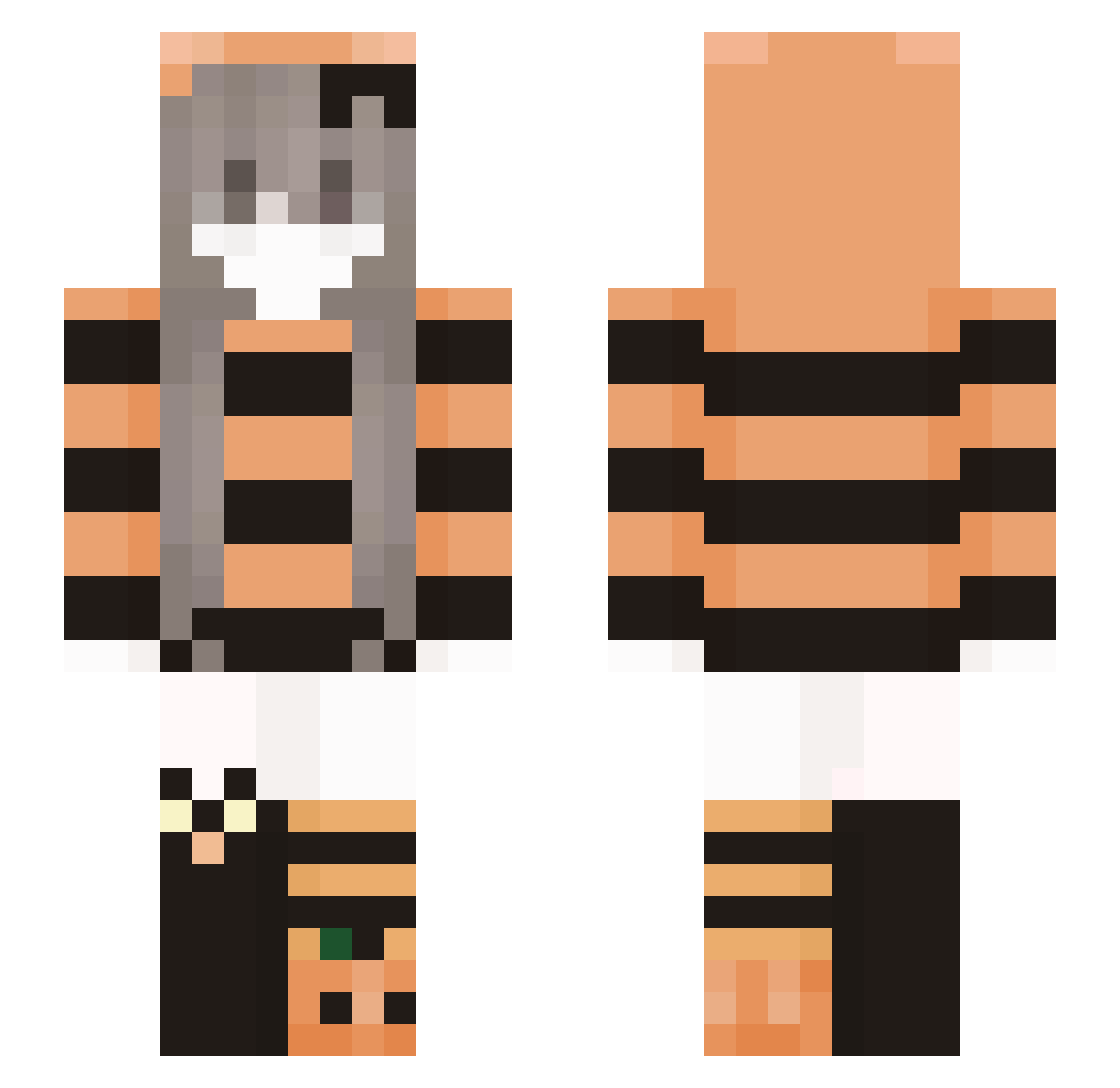 RyuseiShido Minecraft skin, front and back view