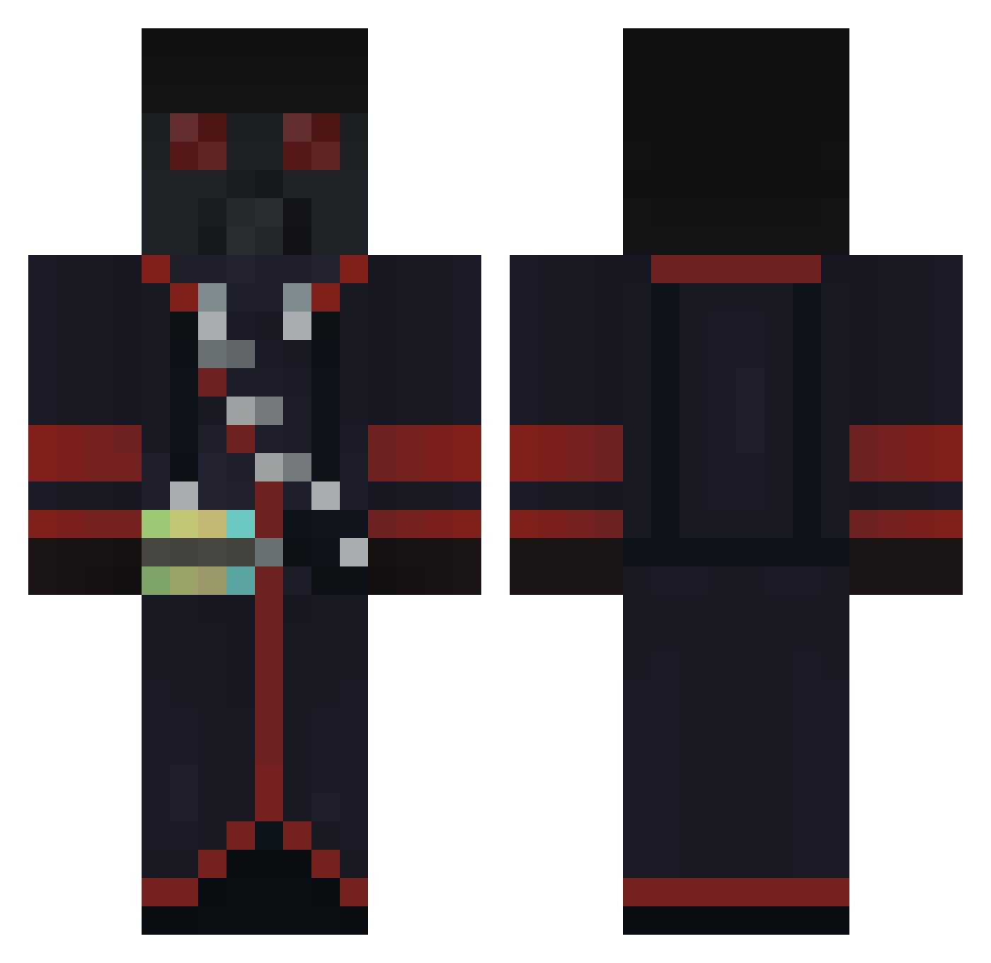 LunaComeGiz Minecraft skin, front and back view