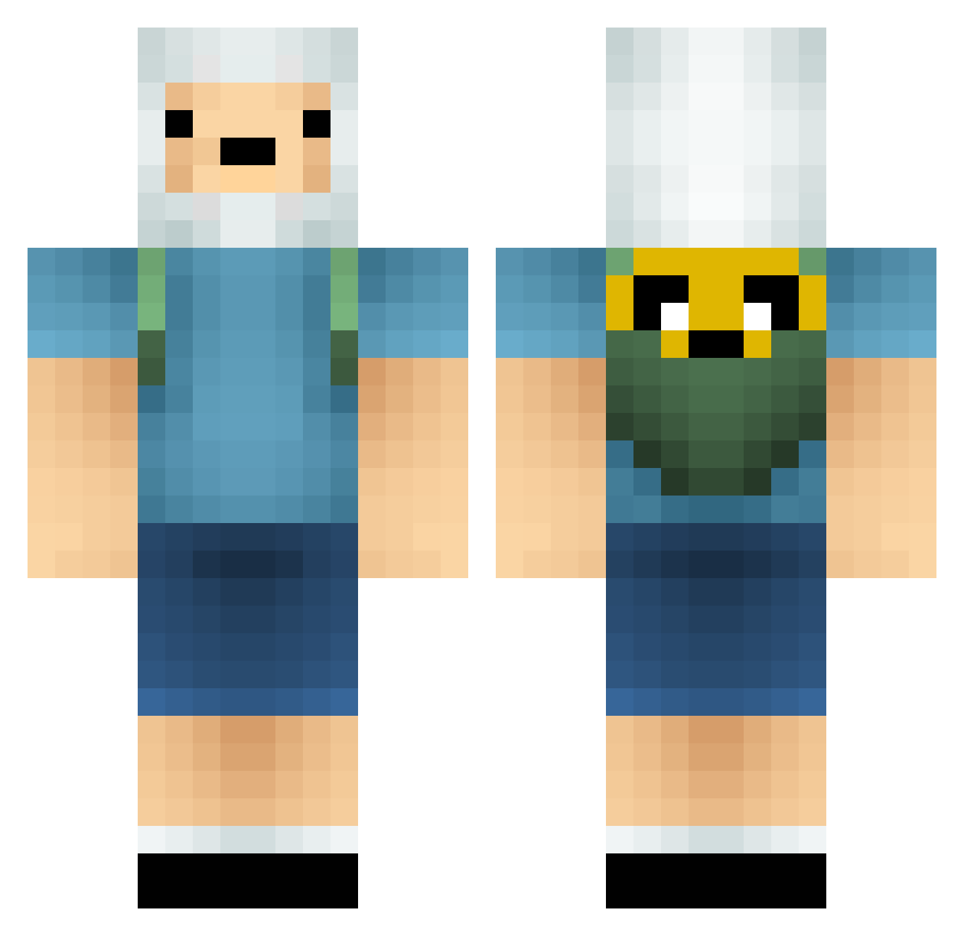 Swampowl Minecraft skin, front and back view