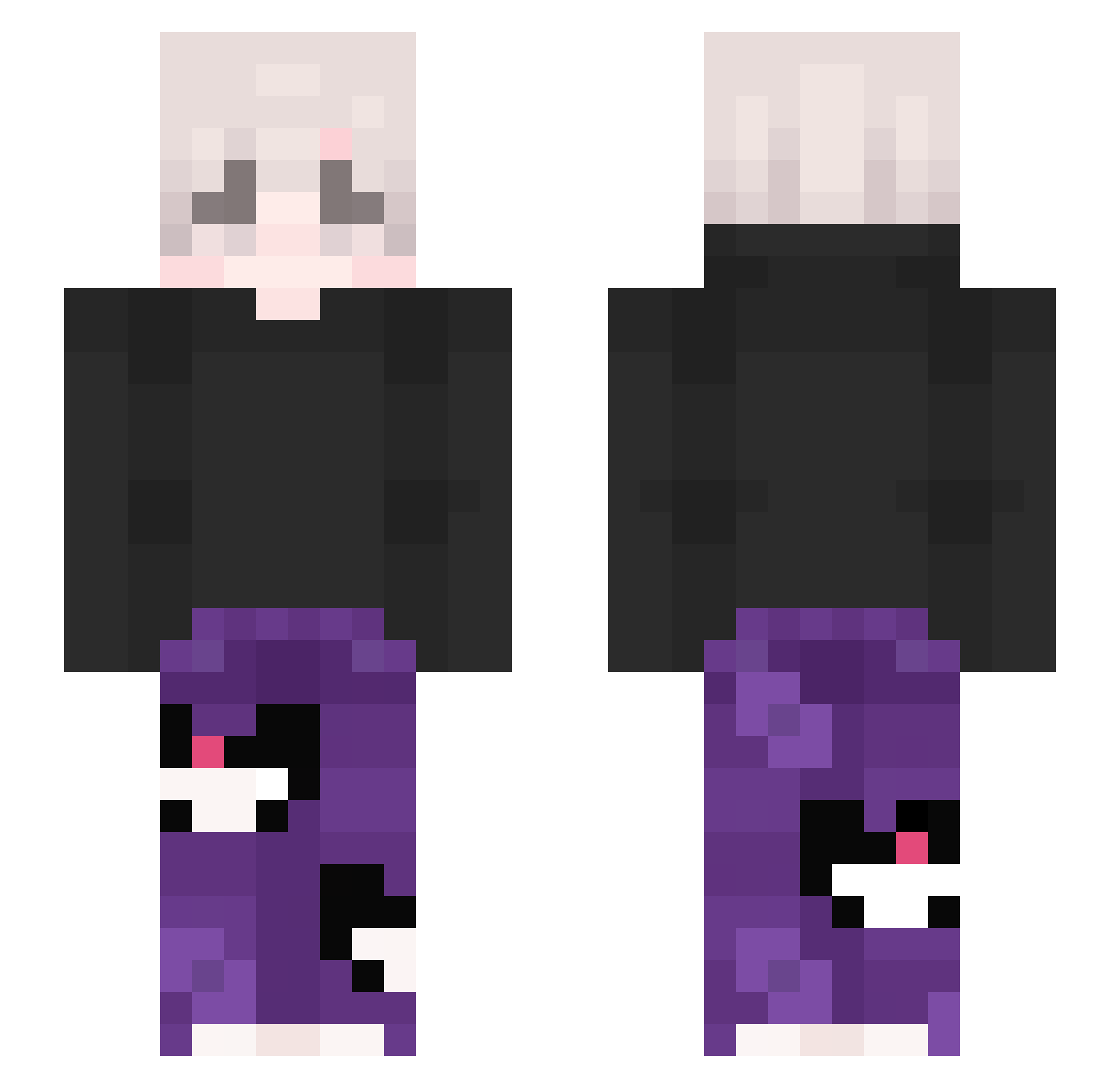 YamK3t Minecraft skin, front and back view