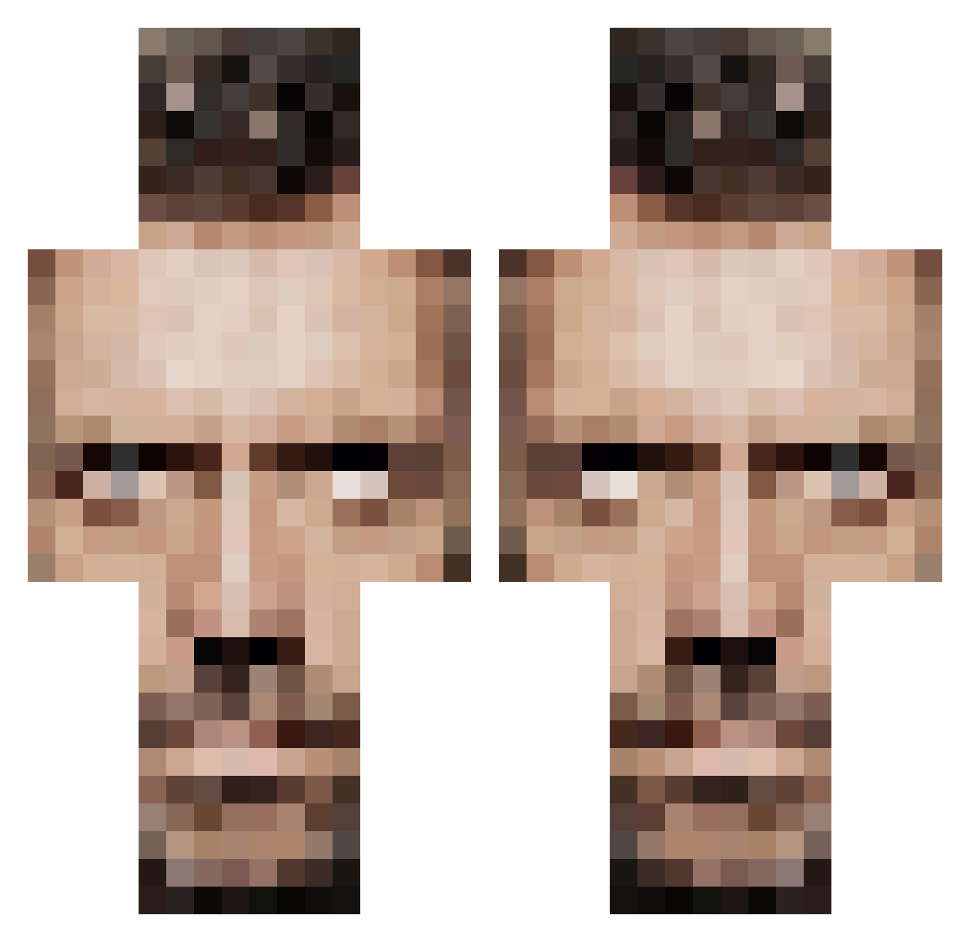 tallbrownmf Minecraft skin, front and back view