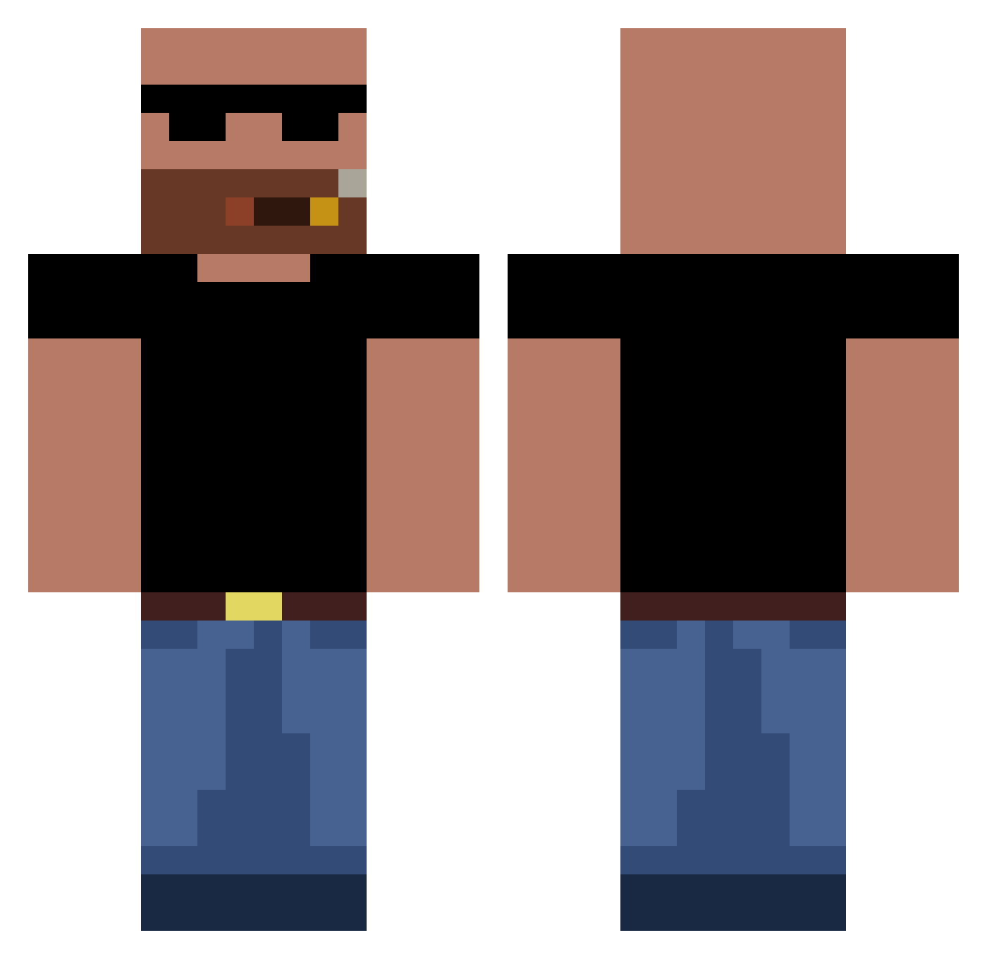 DeinPapa36 Minecraft skin, front and back view