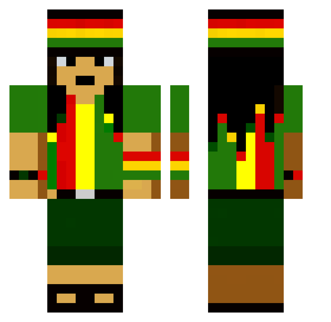 Exorcistos Minecraft skin, front and back view