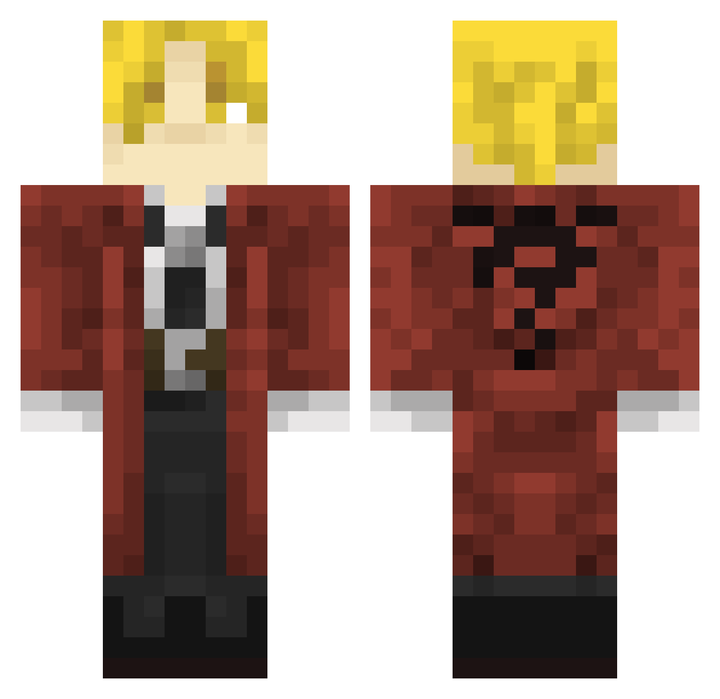 Swooshes Minecraft skin, front and back view