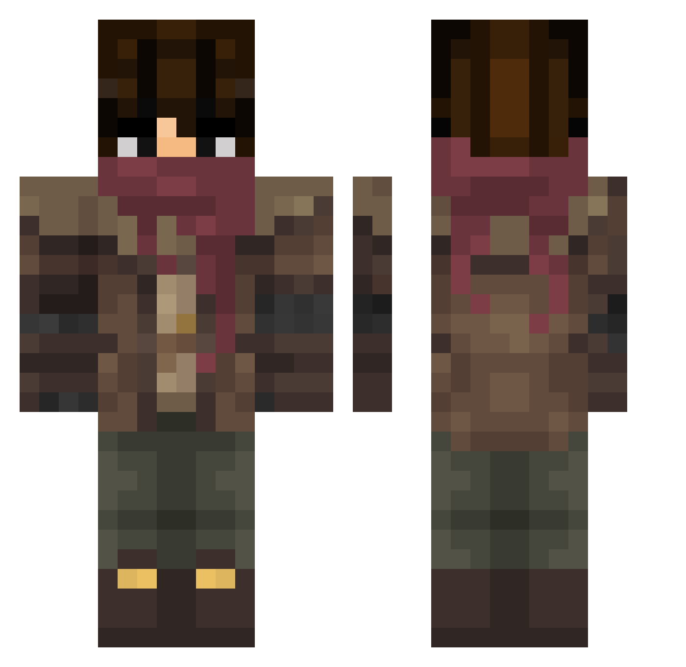 WhiteDeathLuke Minecraft skin, front and back view