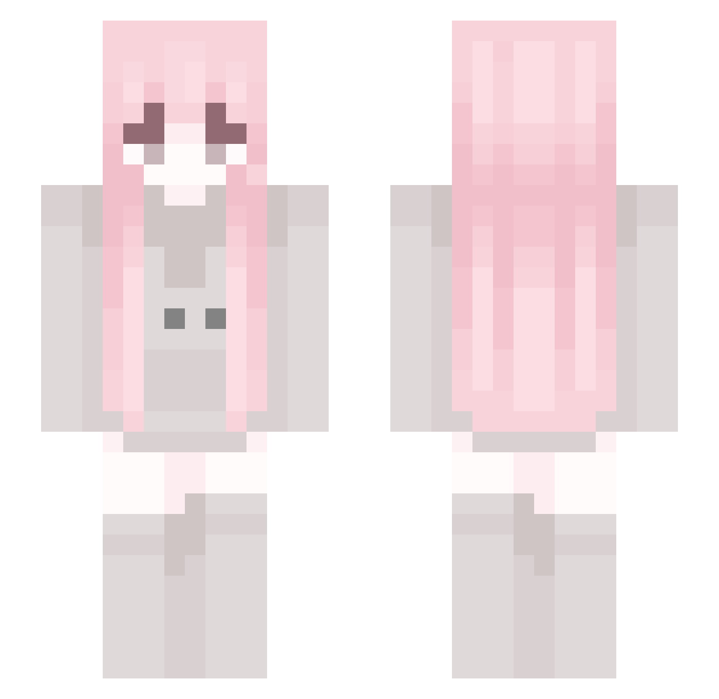 Zzer0x0 Minecraft skin, front and back view